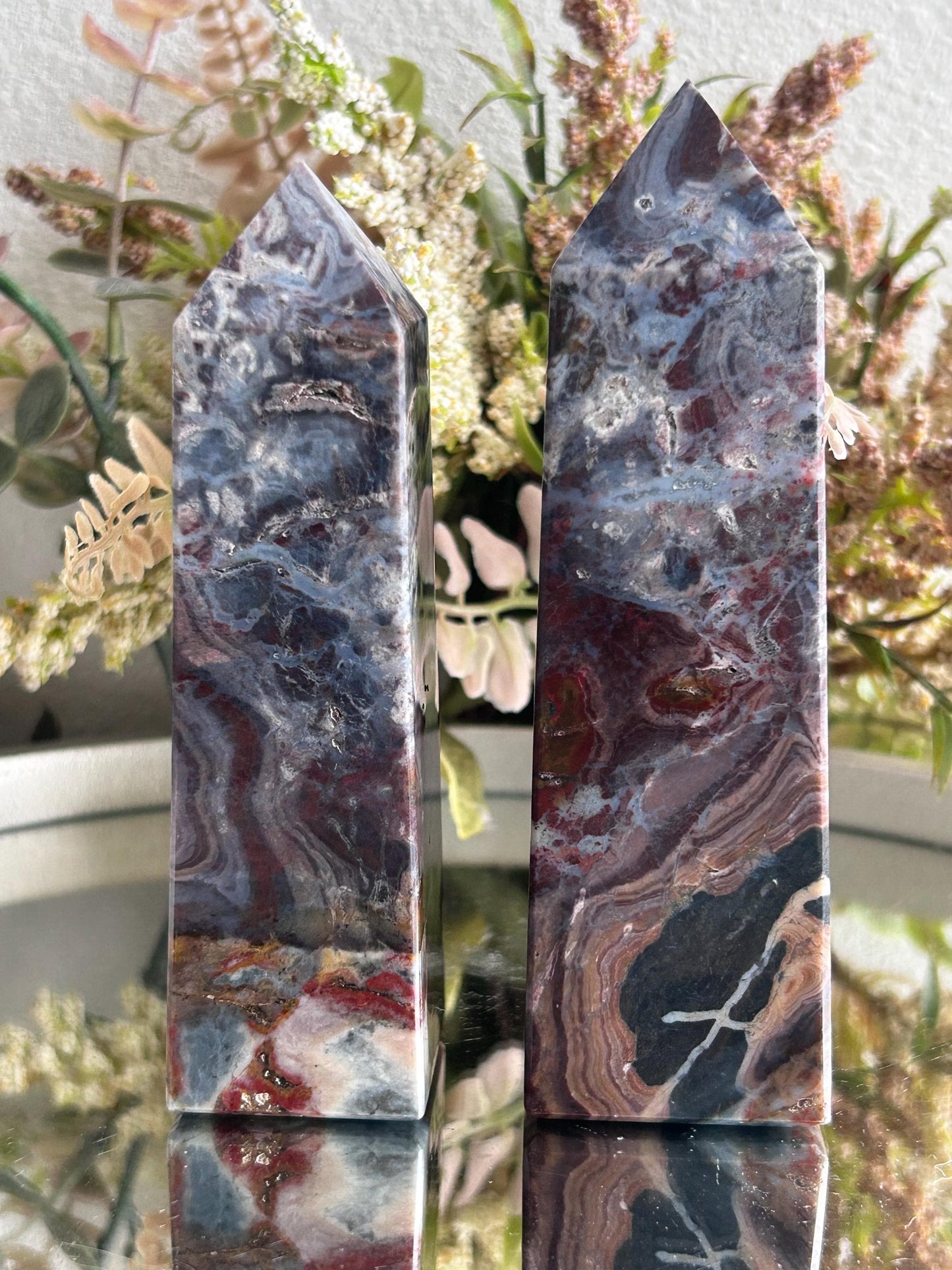 Purple Chalcedony Tower From Indonesia | Crystal Tower Obelisk | Crystal Lover Gifts | Home Decor-Crystal Towers-purple chalcedony