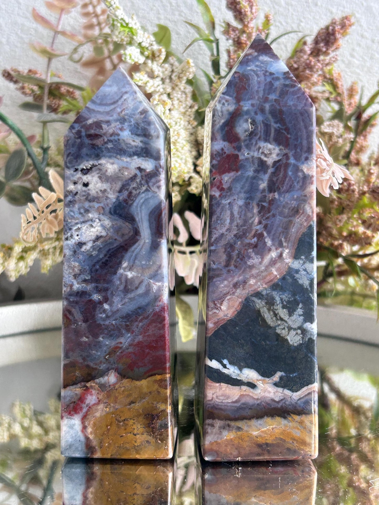 Purple Chalcedony Tower From Indonesia | Crystal Tower Obelisk | Crystal Lover Gifts | Home Decor-Crystal Towers-purple chalcedony