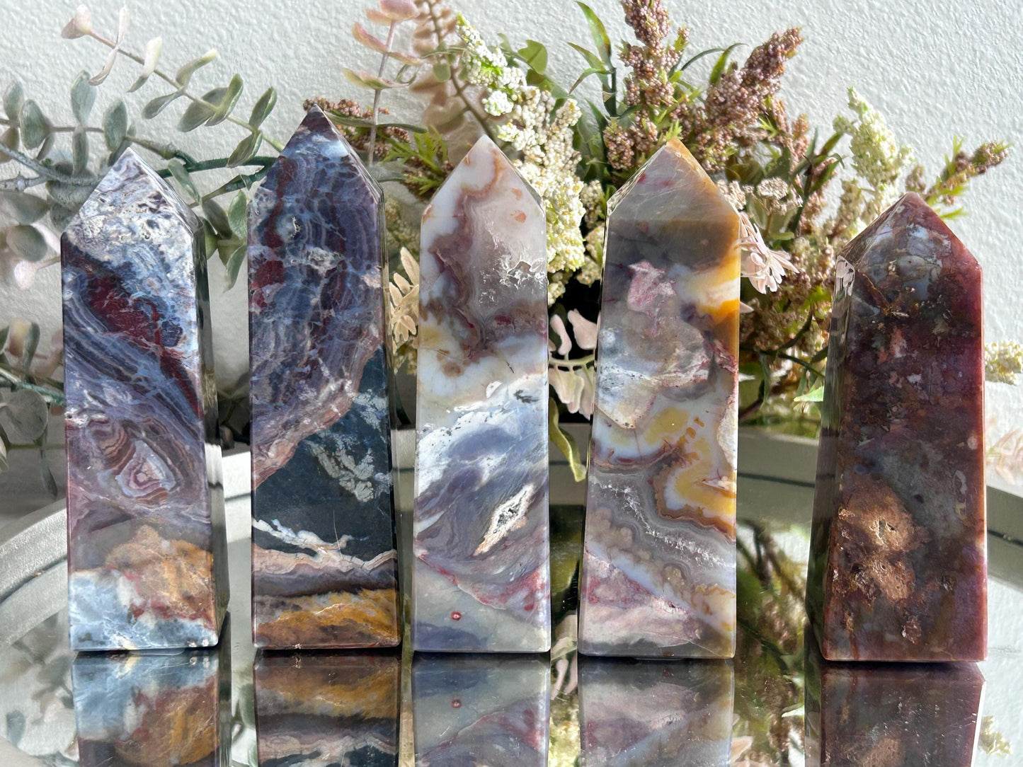 Purple Chalcedony Tower From Indonesia | Crystal Tower Obelisk | Crystal Lover Gifts | Home Decor-Crystal Towers-purple chalcedony