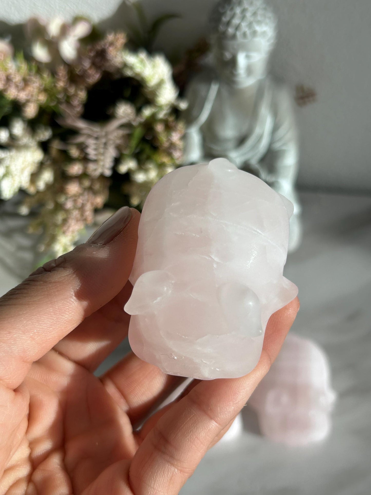 Rose Quartz Crystal Pig Carving | Rose Quartz Piggie | Crystal Animal | Crystal Gifts-Crystal Carvings-Rose Quartz
