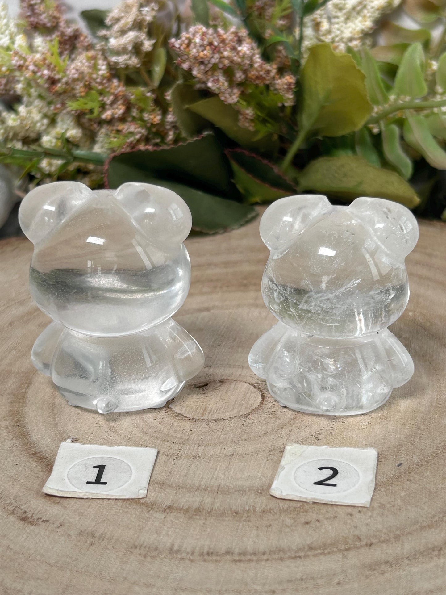 Clear Quartz Bear Carving, Crystal Animal Carving, Clear Quartz Teddy Bear Crystal, Crystal Gifts-Crystal Carvings-Clear quartz