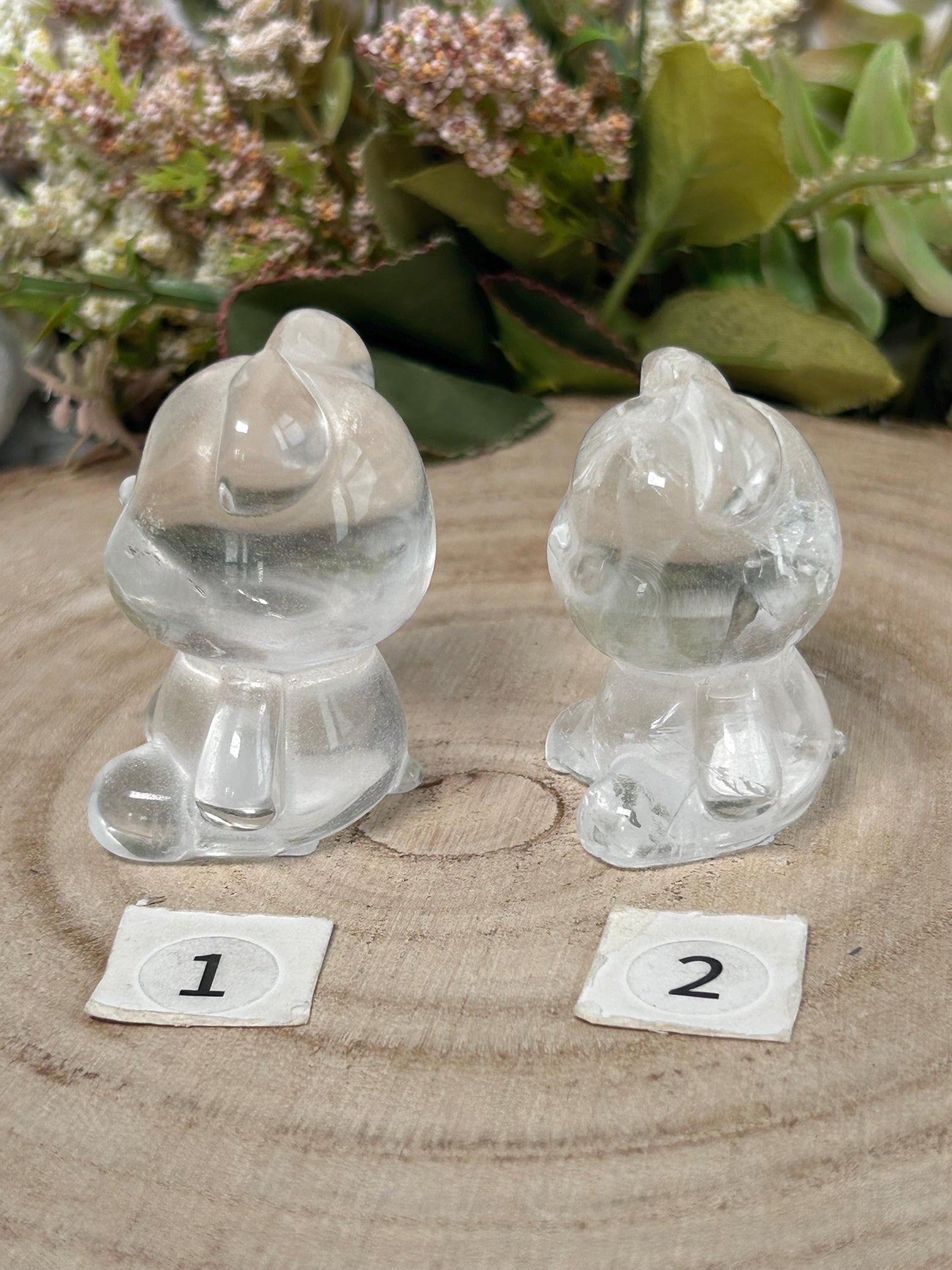 Clear Quartz Bear Carving, Crystal Animal Carving, Clear Quartz Teddy Bear Crystal, Crystal Gifts-Crystal Carvings-Clear quartz