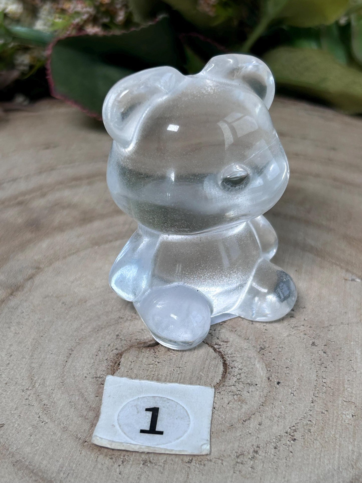 Clear Quartz Bear Carving, Crystal Animal Carving, Clear Quartz Teddy Bear Crystal, Crystal Gifts-Crystal Carvings-Clear quartz