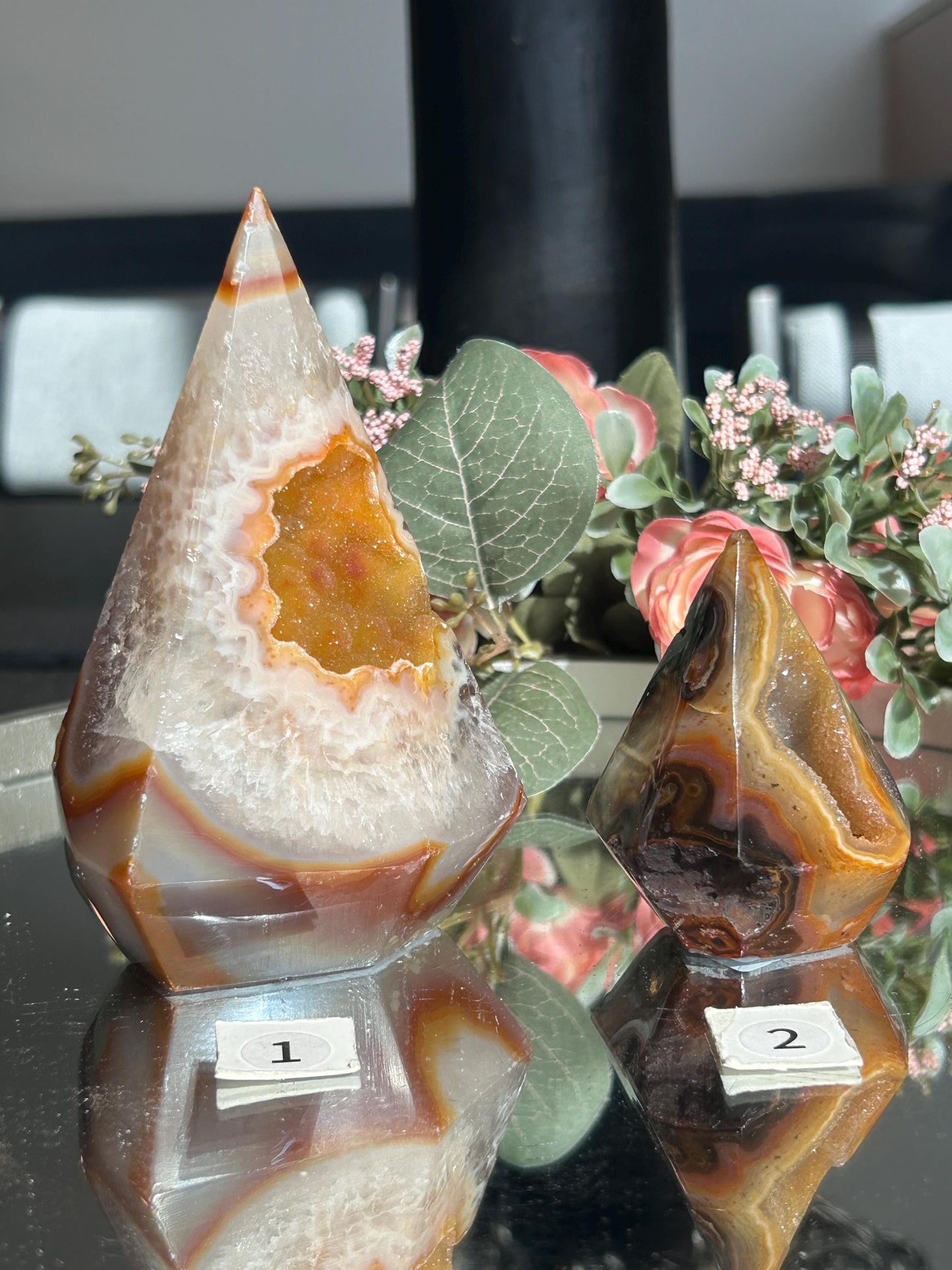 Colorful Druzy Agate Diamond-Cluster/Geode Towers-quartz, agate