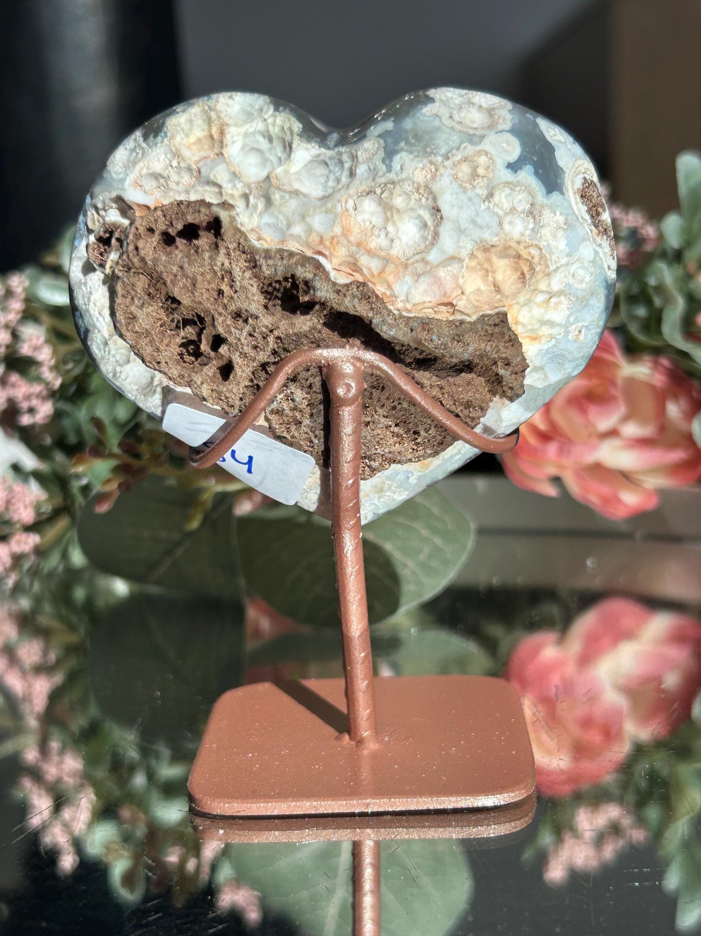 Druzy Agate Amethyst Heart with stand-Crystal Hearts-quartz, agate