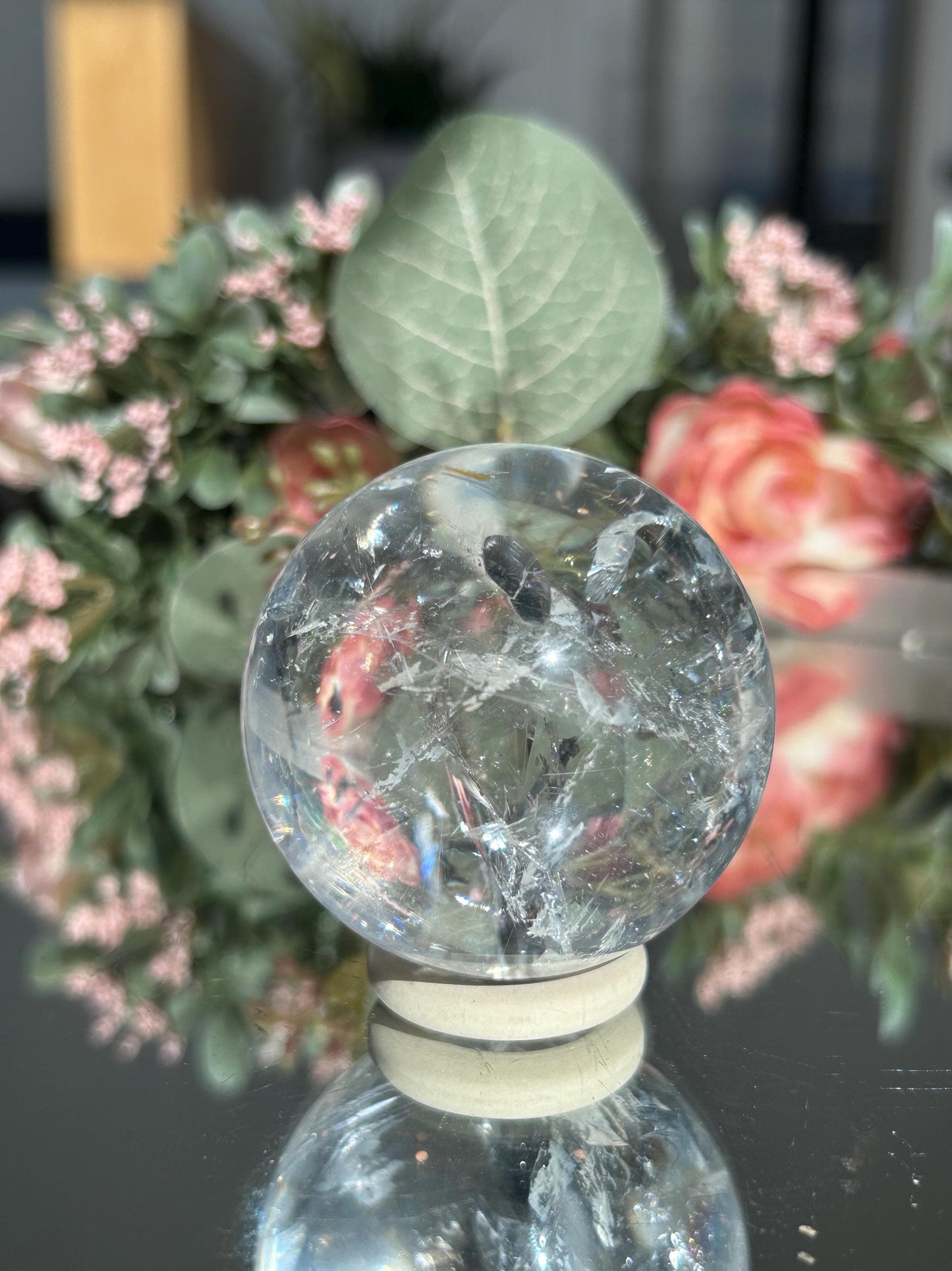 Rainbow Clear Quartz Sphere, Clear Quartz with Rainbows, Flashy Quartz, Crystal Sphere, Natural Healing Stone-Crystal Spheres-Clear quartz
