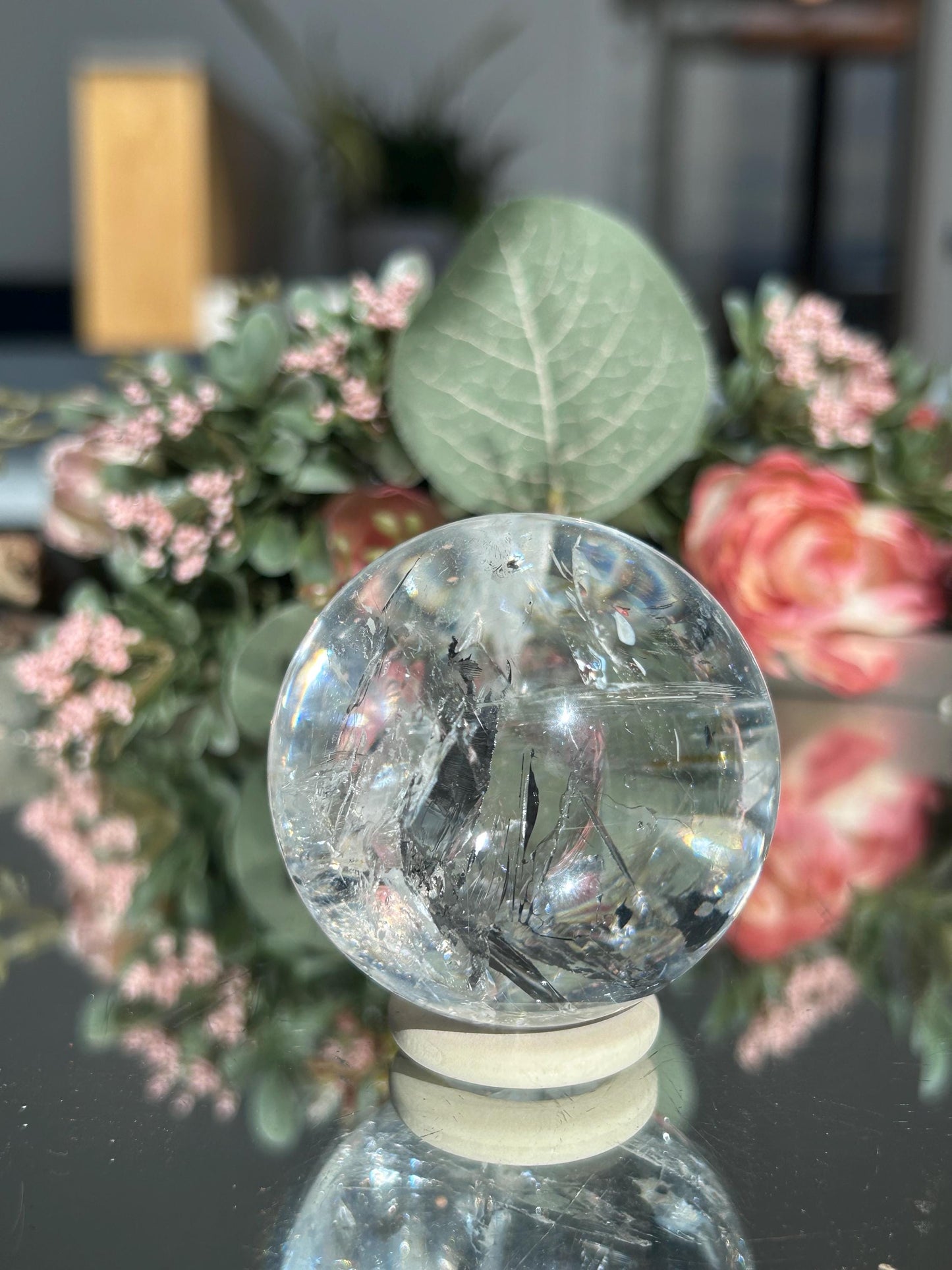 Rainbow Clear Quartz Sphere, Clear Quartz with Rainbows, Flashy Quartz, Crystal Sphere, Natural Healing Stone-Crystal Spheres-Clear quartz