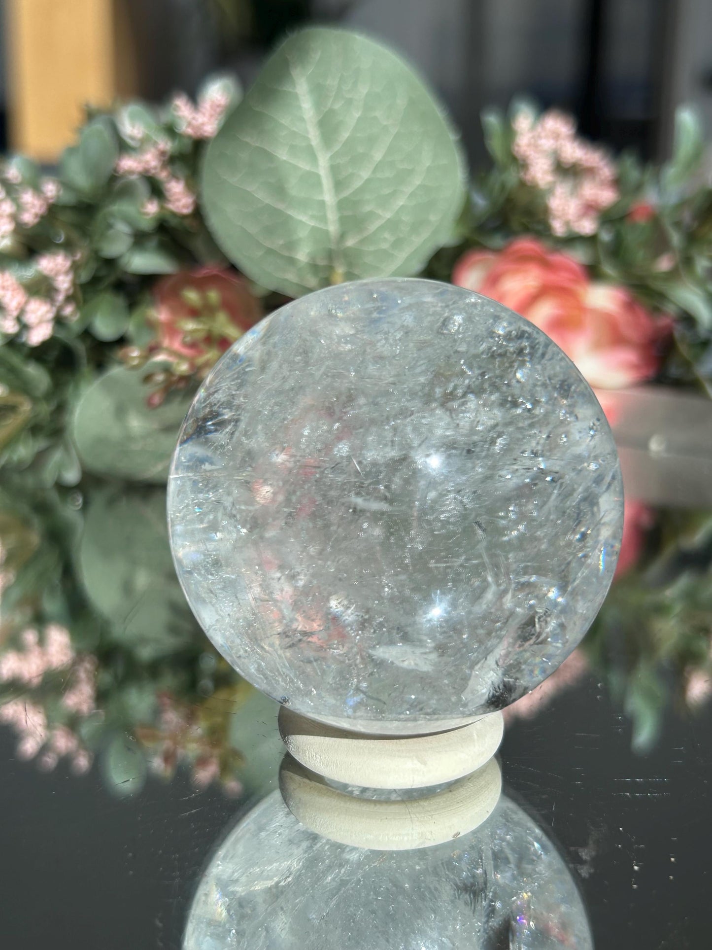 Rainbow Clear Quartz Sphere, Clear Quartz with Rainbows, Flashy Quartz, Crystal Sphere, Natural Healing Stone-Crystal Spheres-Clear quartz