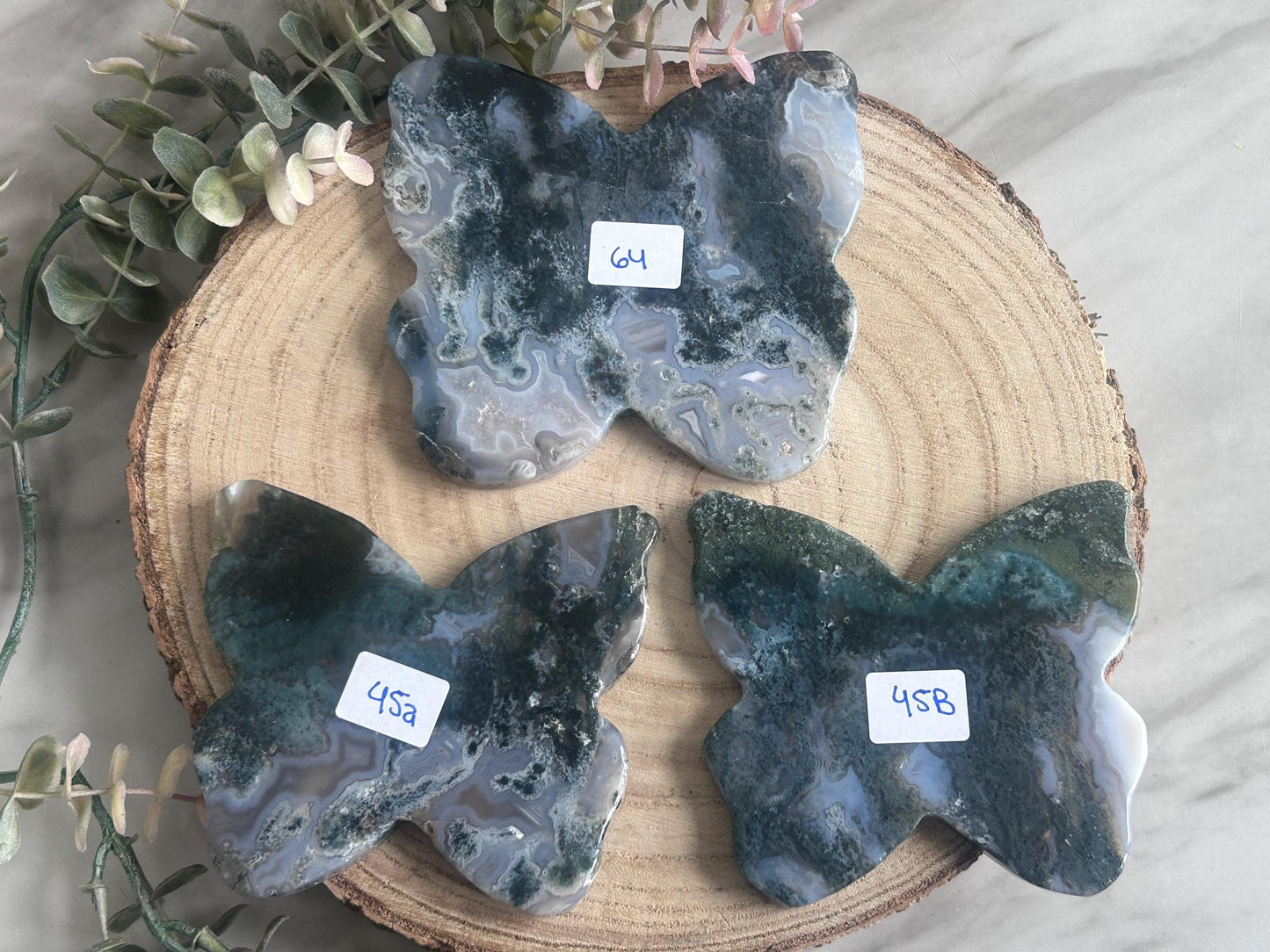 Beautiful Moss Agate Butterfly Bowl | Crystal Bowl | Moss Agate Butterfly | Crystal Gifts | Natural Healing Crystals | Moss Agate Dish-Bowls, Mini Dishes-Moss Agate