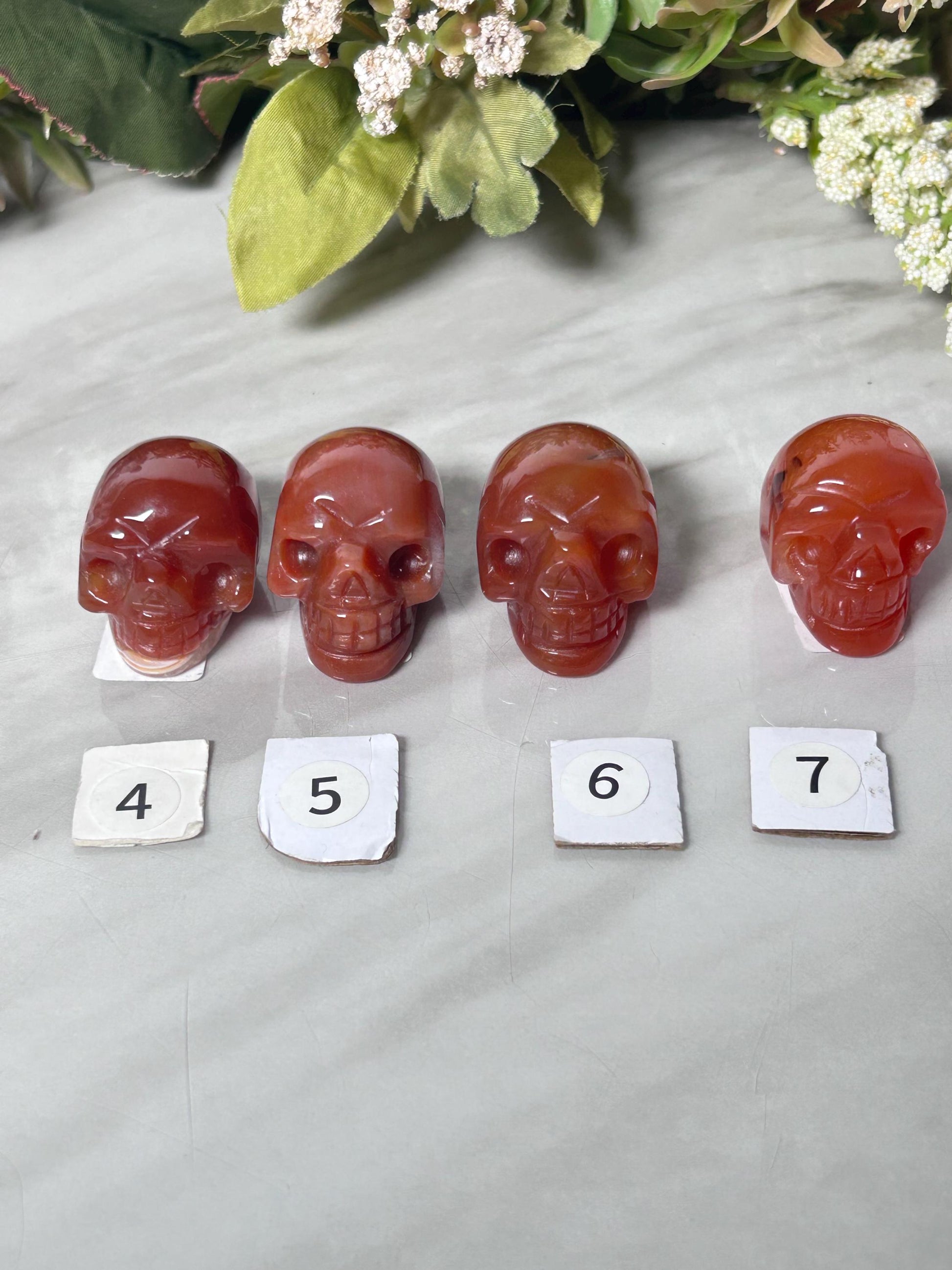 High Quality Carnelian Skull Carving | Carnelian Carving | Carnelian Quartz | Skull Art | Crystal Skull | Home Decor | Witchy Gift-Crystal Carvings-Carnelian Agate, Carnelian