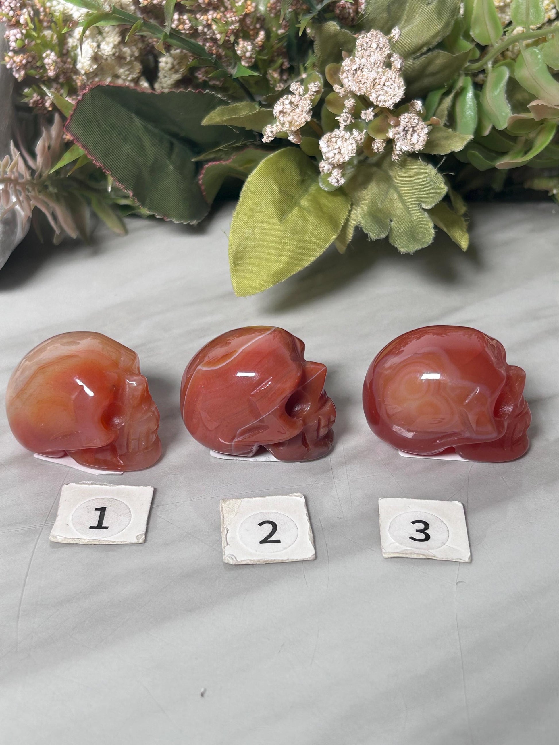 High Quality Carnelian Skull Carving | Carnelian Carving | Carnelian Quartz | Skull Art | Crystal Skull | Home Decor | Witchy Gift-Crystal Carvings-Carnelian Agate, Carnelian