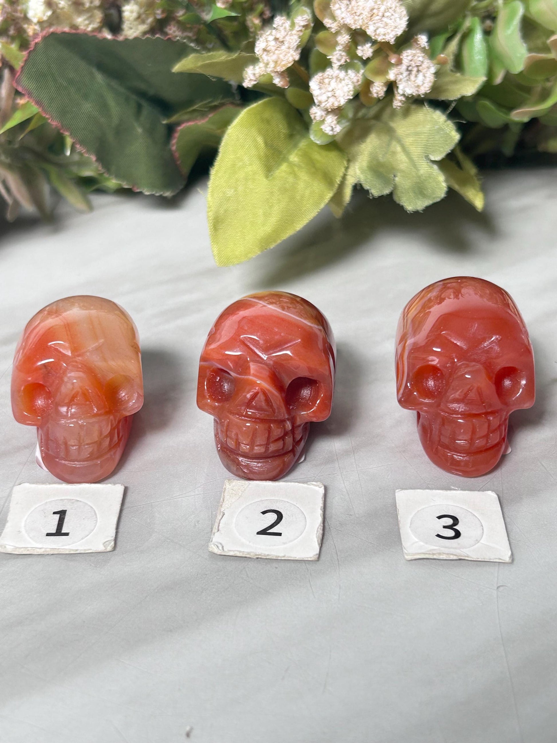 High Quality Carnelian Skull Carving | Carnelian Carving | Carnelian Quartz | Skull Art | Crystal Skull | Home Decor | Witchy Gift-Crystal Carvings-Carnelian Agate, Carnelian