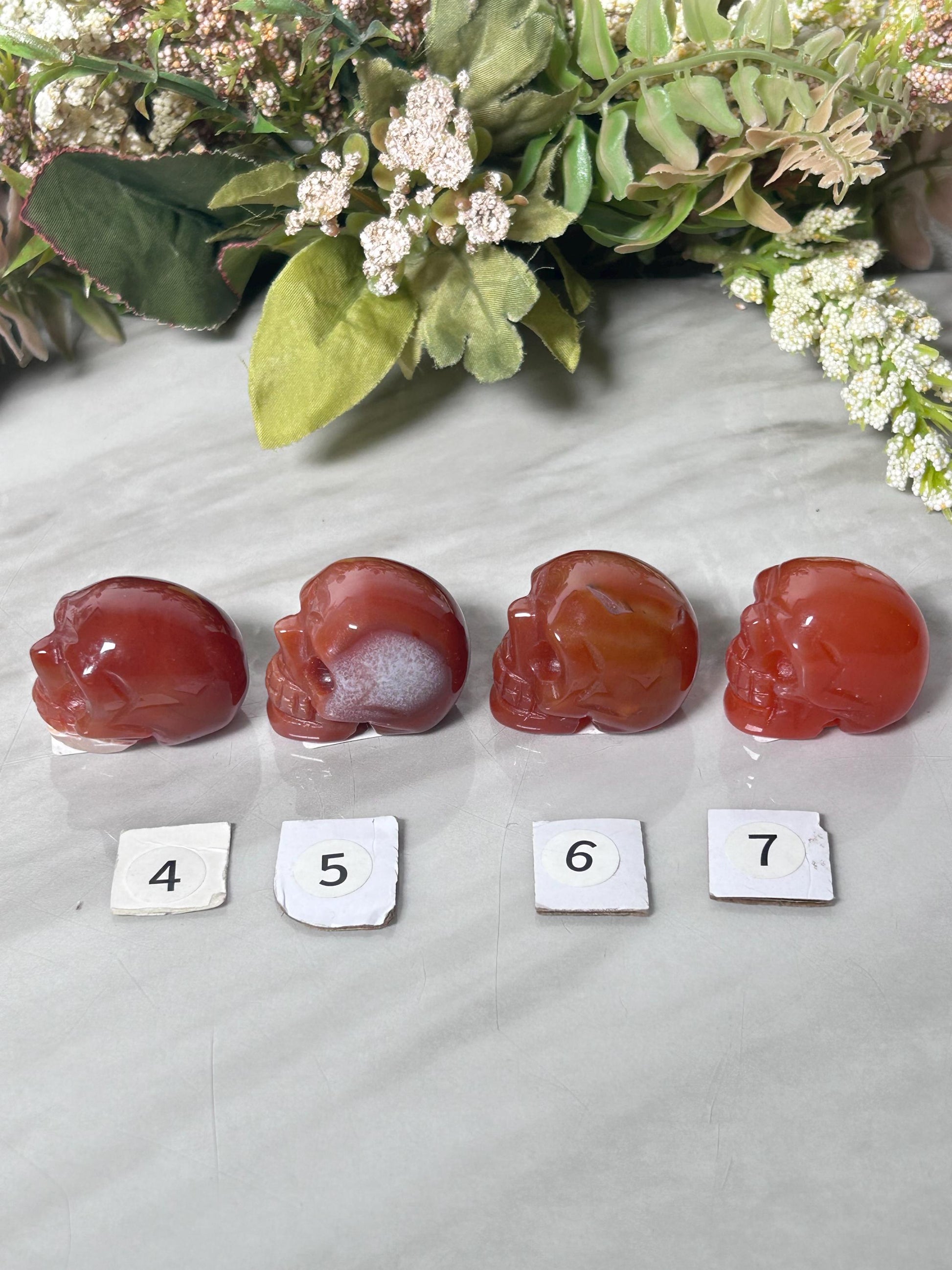 High Quality Carnelian Skull Carving | Carnelian Carving | Carnelian Quartz | Skull Art | Crystal Skull | Home Decor | Witchy Gift-Crystal Carvings-Carnelian Agate, Carnelian