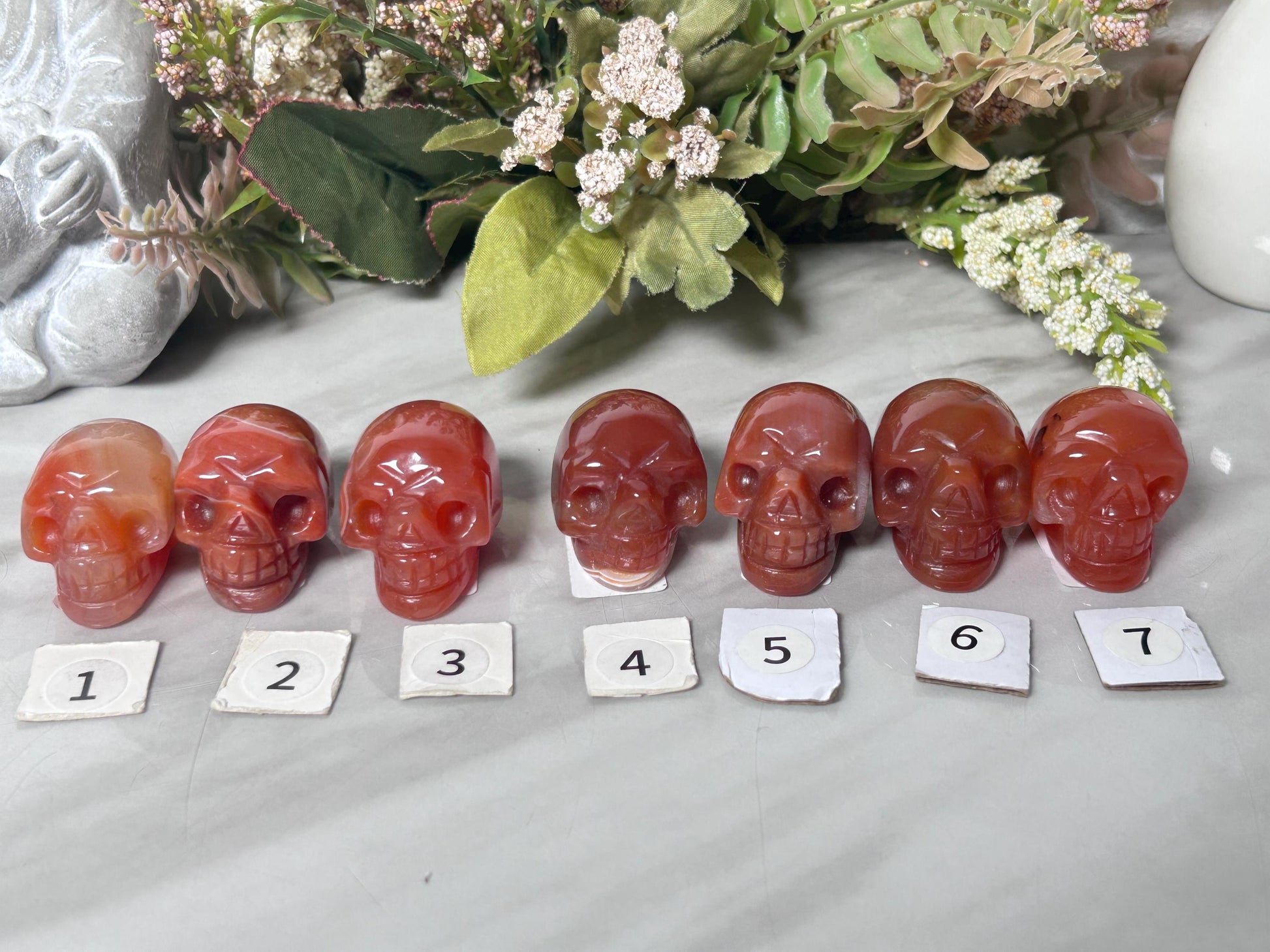 High Quality Carnelian Skull Carving | Carnelian Carving | Carnelian Quartz | Skull Art | Crystal Skull | Home Decor | Witchy Gift-Crystal Carvings-Carnelian Agate, Carnelian