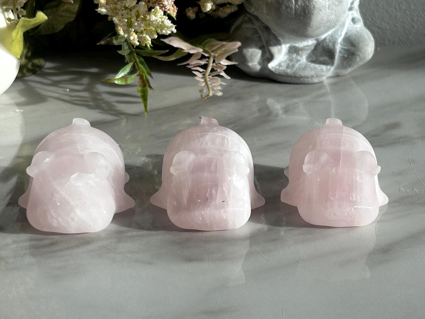Rose Quartz Crystal Pig Carving | Rose Quartz Piggie | Crystal Animal | Crystal Gifts-Crystal Carvings-Rose Quartz