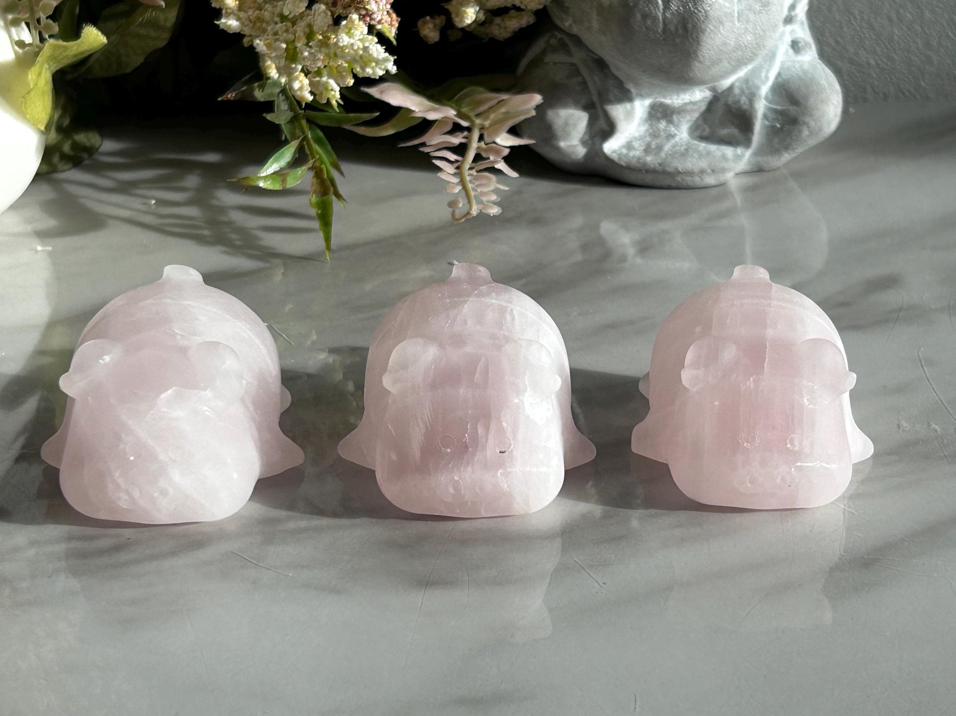Rose Quartz Crystal Pig Carving | Rose Quartz Piggie | Crystal Animal | Crystal Gifts-Crystal Carvings-Rose Quartz