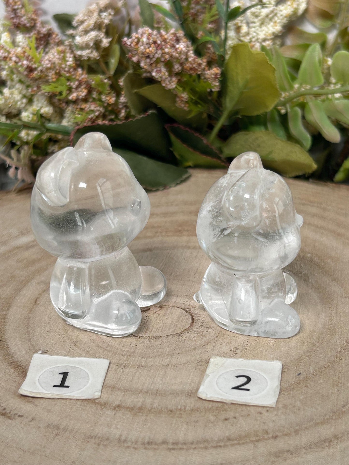 Clear Quartz Bear Carving, Crystal Animal Carving, Clear Quartz Teddy Bear Crystal, Crystal Gifts-Crystal Carvings-Clear quartz