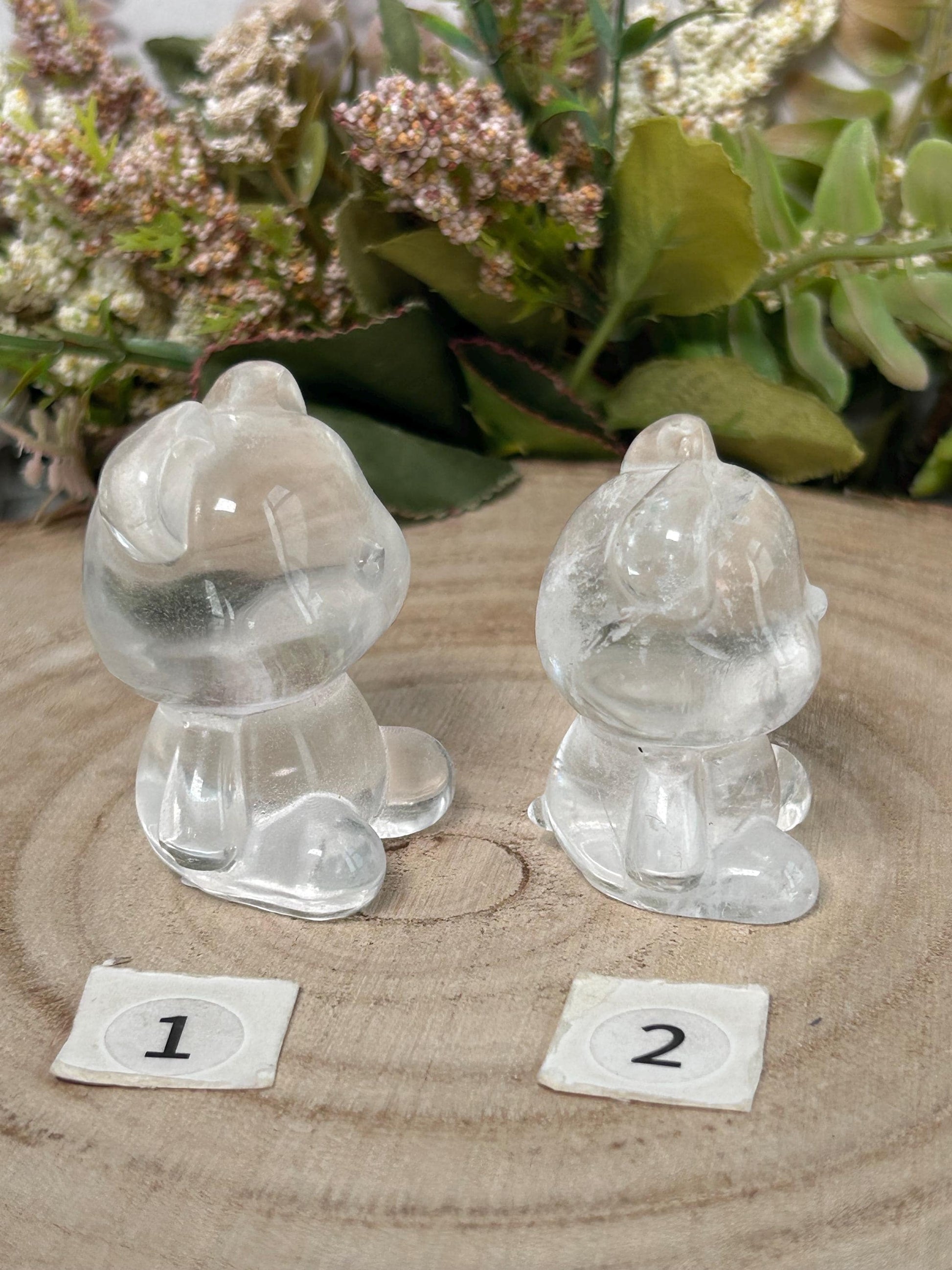 Clear Quartz Bear Carving, Crystal Animal Carving, Clear Quartz Teddy Bear Crystal, Crystal Gifts-Crystal Carvings-Clear quartz