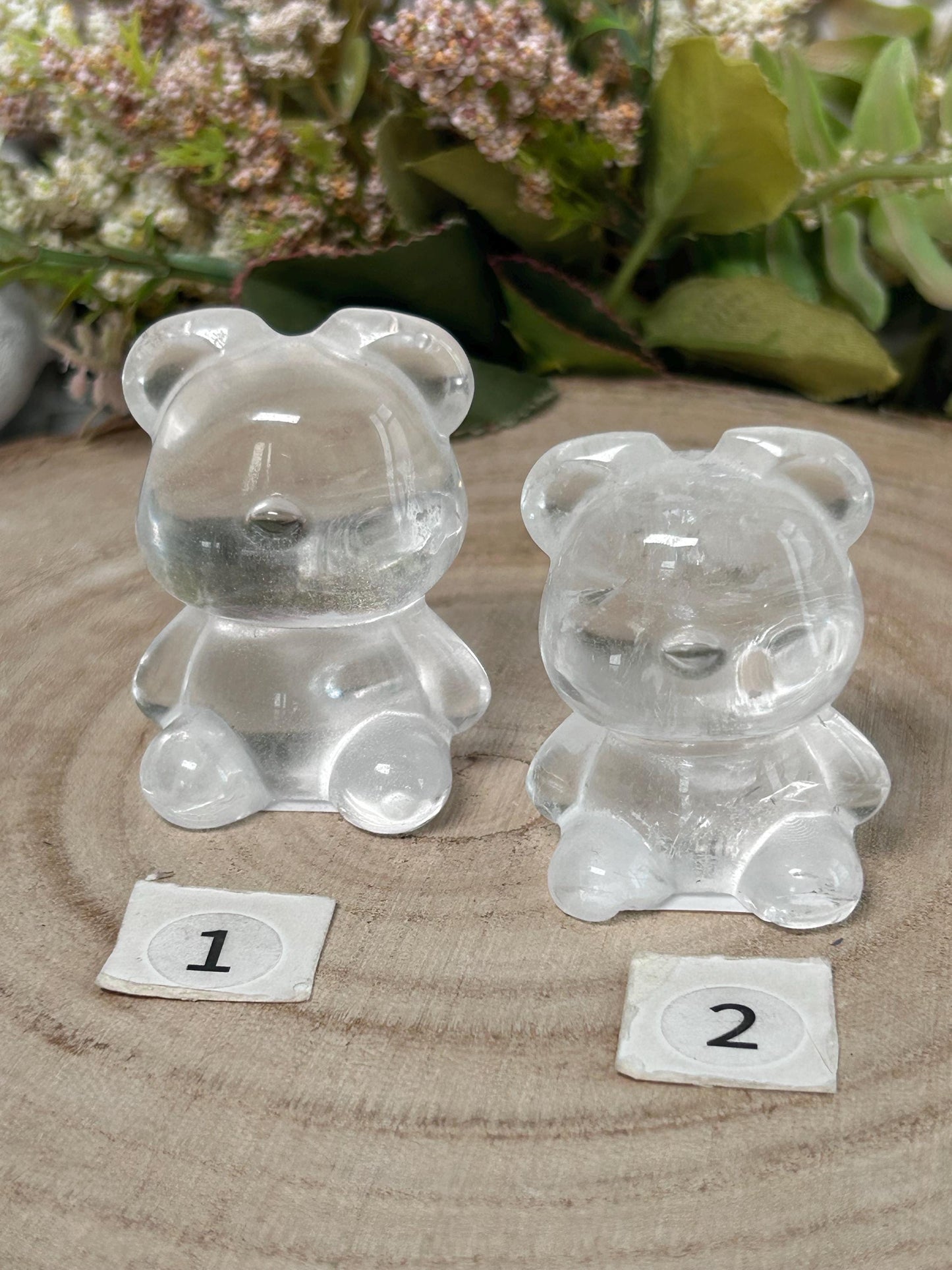 Clear Quartz Bear Carving, Crystal Animal Carving, Clear Quartz Teddy Bear Crystal, Crystal Gifts-Crystal Carvings-Clear quartz