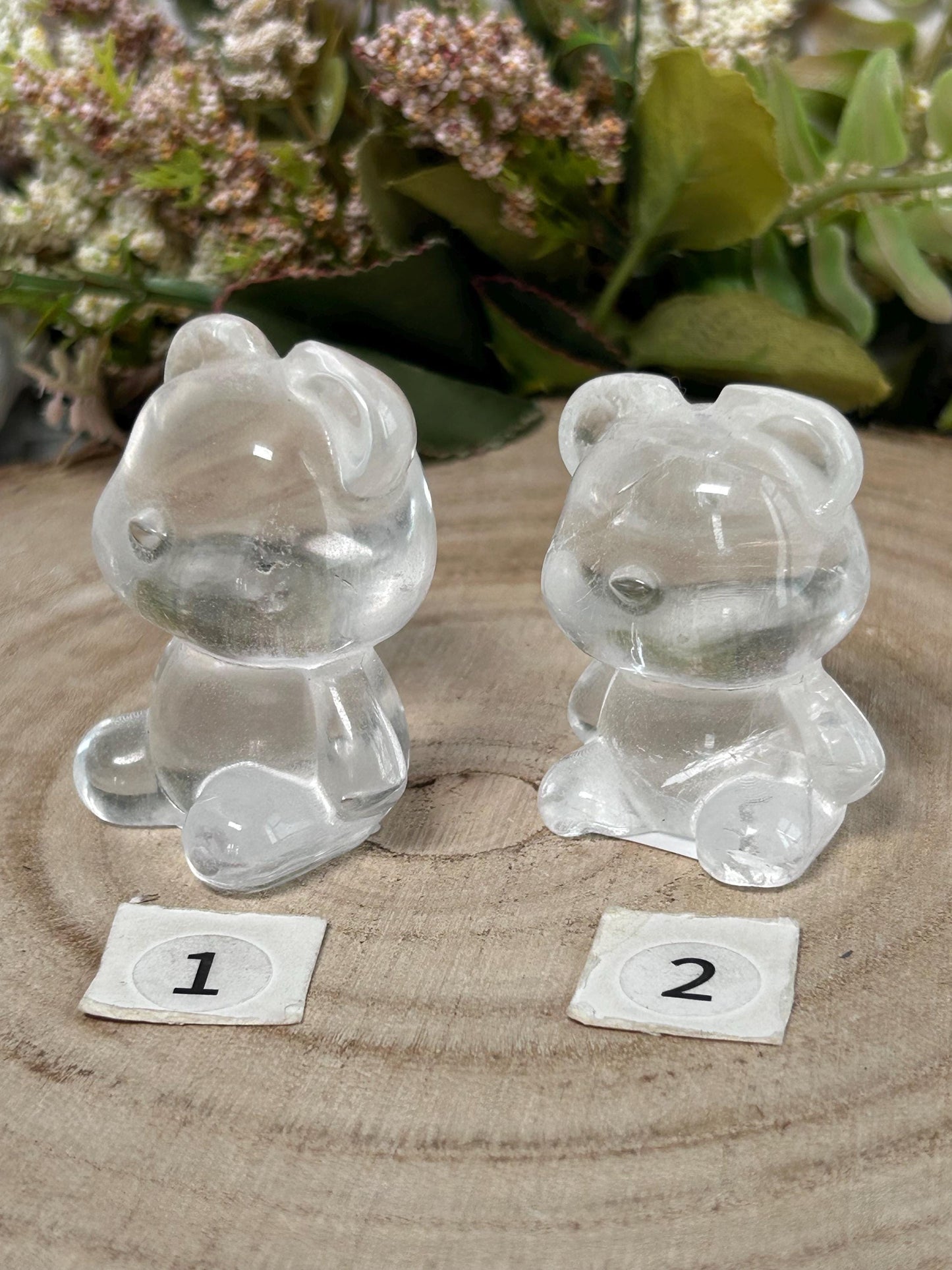 Clear Quartz Bear Carving, Crystal Animal Carving, Clear Quartz Teddy Bear Crystal, Crystal Gifts-Crystal Carvings-Clear quartz