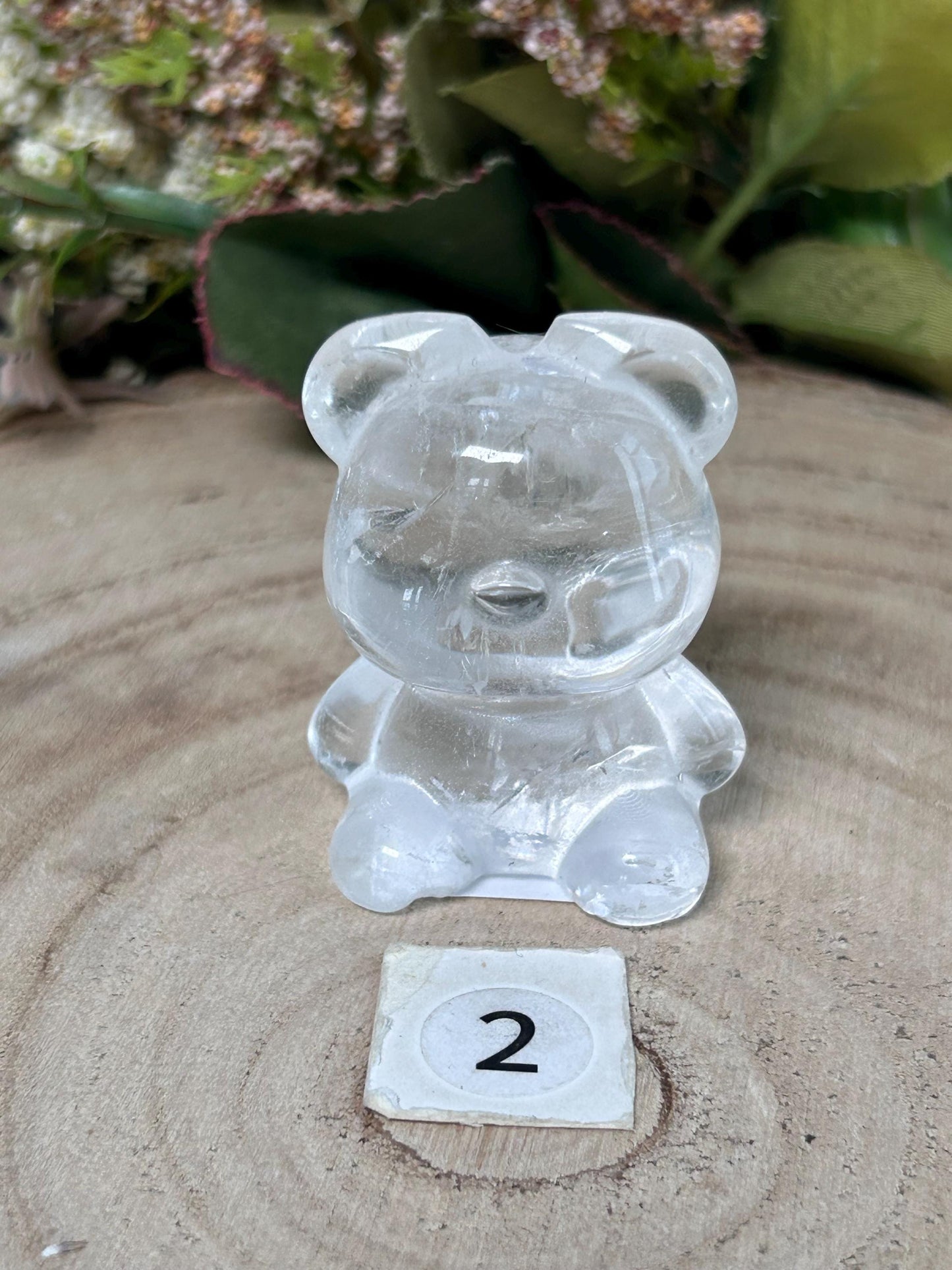 Clear Quartz Bear Carving, Crystal Animal Carving, Clear Quartz Teddy Bear Crystal, Crystal Gifts-Crystal Carvings-Clear quartz