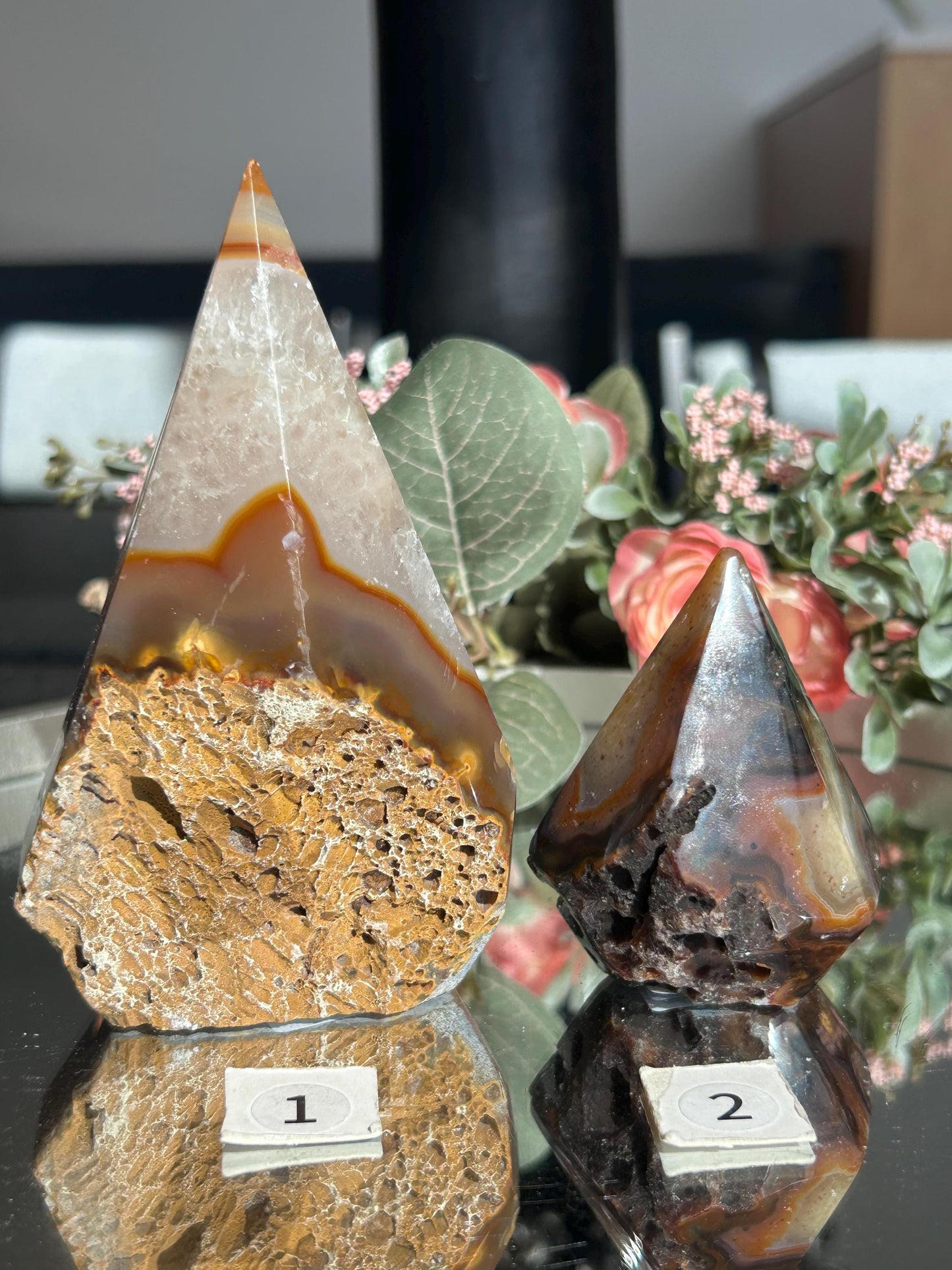 Colorful Druzy Agate Diamond-Cluster/Geode Towers-quartz, agate