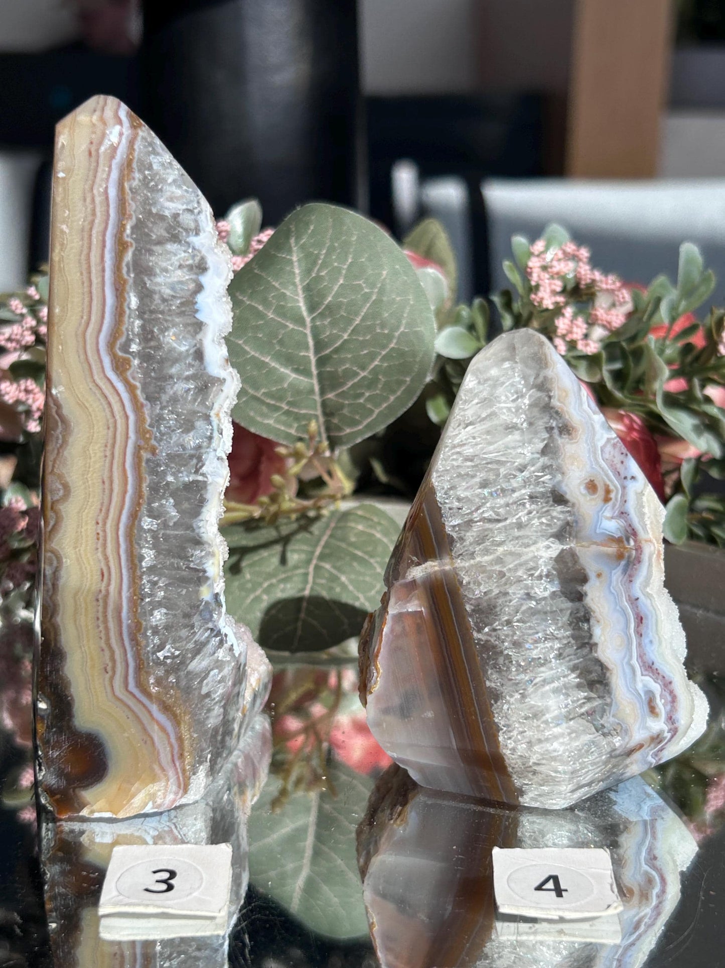 Colorful Druzy Agate Diamond-Cluster/Geode Towers-quartz, agate