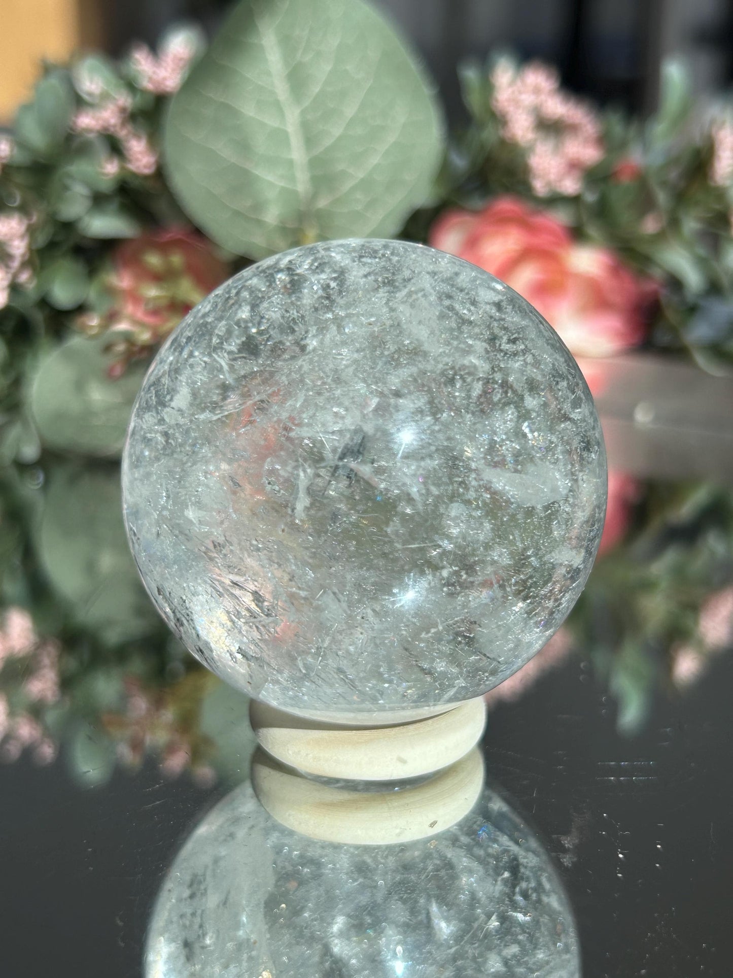 Rainbow Clear Quartz Sphere, Clear Quartz with Rainbows, Flashy Quartz, Crystal Sphere, Natural Healing Stone-Crystal Spheres-Clear quartz