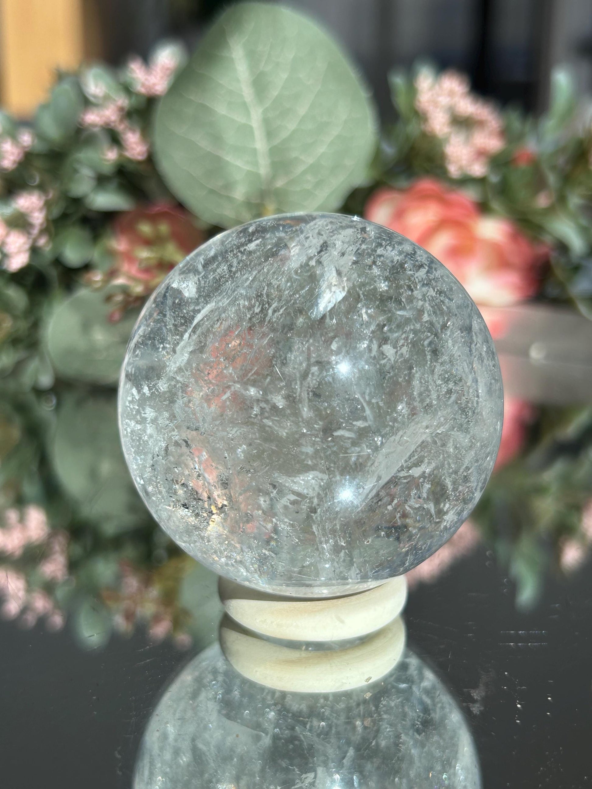 Rainbow Clear Quartz Sphere, Clear Quartz with Rainbows, Flashy Quartz, Crystal Sphere, Natural Healing Stone-Crystal Spheres-Clear quartz