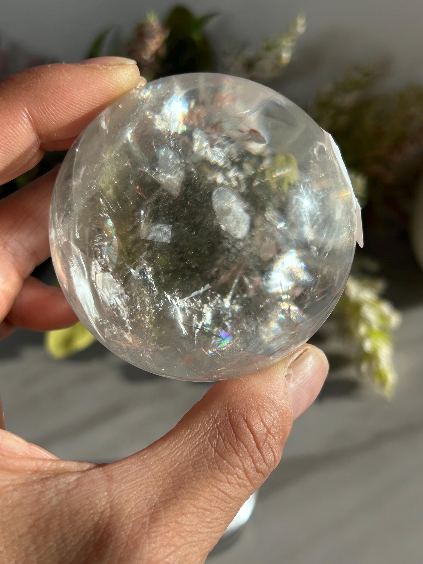Rainbow Clear Quartz Sphere, Clear Quartz with Rainbows, Flashy Quartz, Crystal Sphere, Natural Healing Stone-Crystal Spheres-Clear quartz