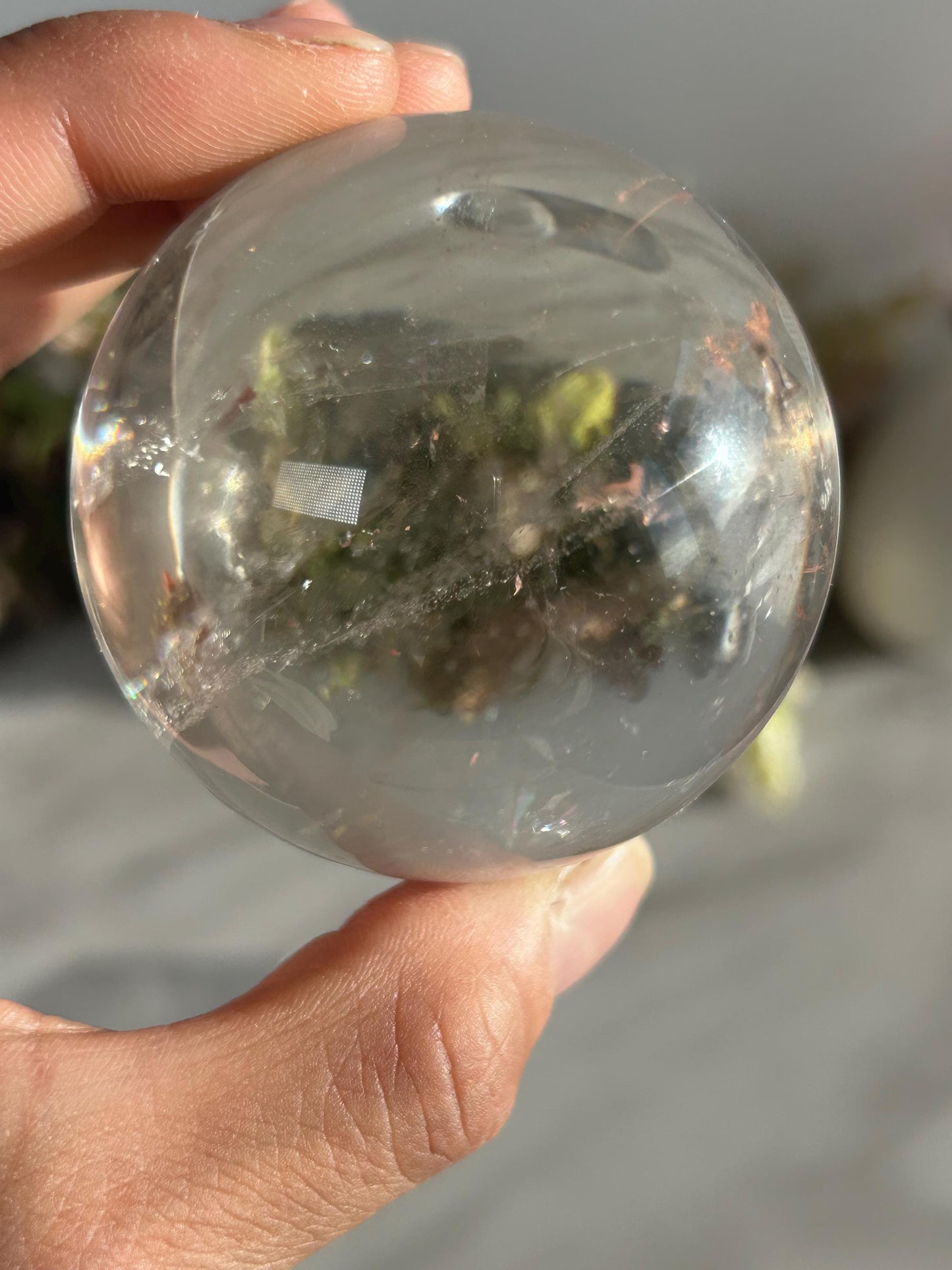 Rainbow Clear Quartz Sphere, Clear Quartz with Rainbows, Flashy Quartz, Crystal Sphere, Natural Healing Stone-Crystal Spheres-Clear quartz