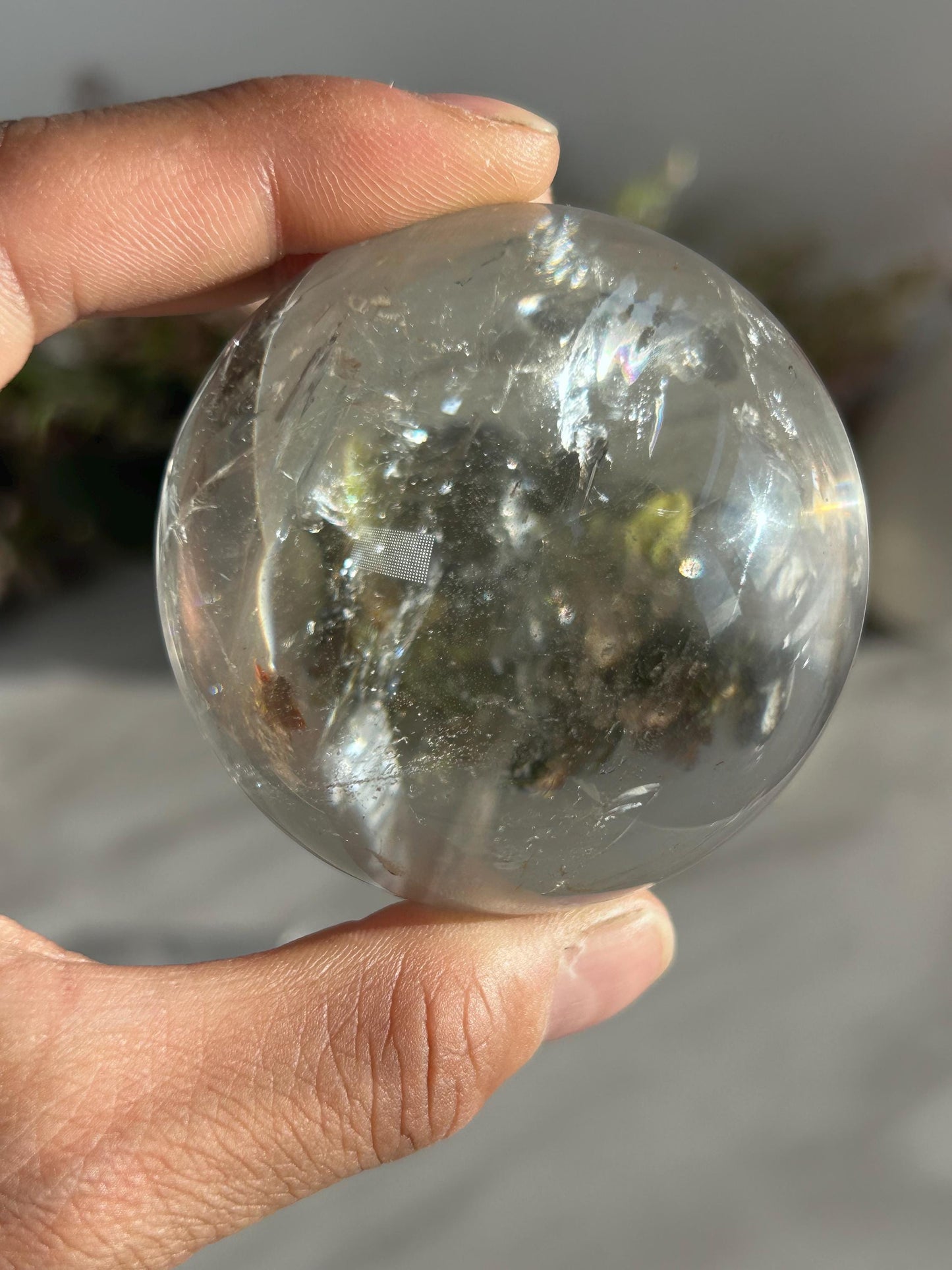 Rainbow Clear Quartz Sphere, Clear Quartz with Rainbows, Flashy Quartz, Crystal Sphere, Natural Healing Stone-Crystal Spheres-Clear quartz