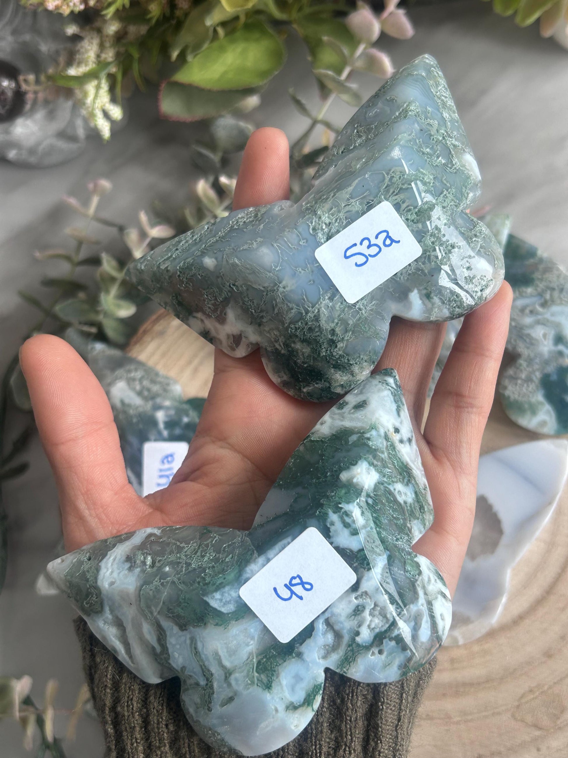Beautiful Moss Agate 3D Butterfly | Crystal Butterfly | Druzy Moss Agate Carving | Crystal Gift | Healing Crystal | Moss Agate Quartz-Crystal Carvings-Moss Agate