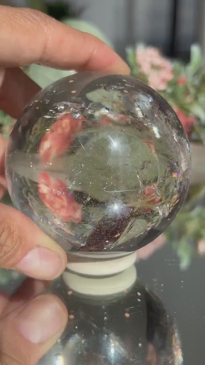 Natural Smokey Quartz Sphere with Rainbows from Brazil | Smokey Quartz Ball | Home Decor | Healing Crystals | Quartz with Rainbows