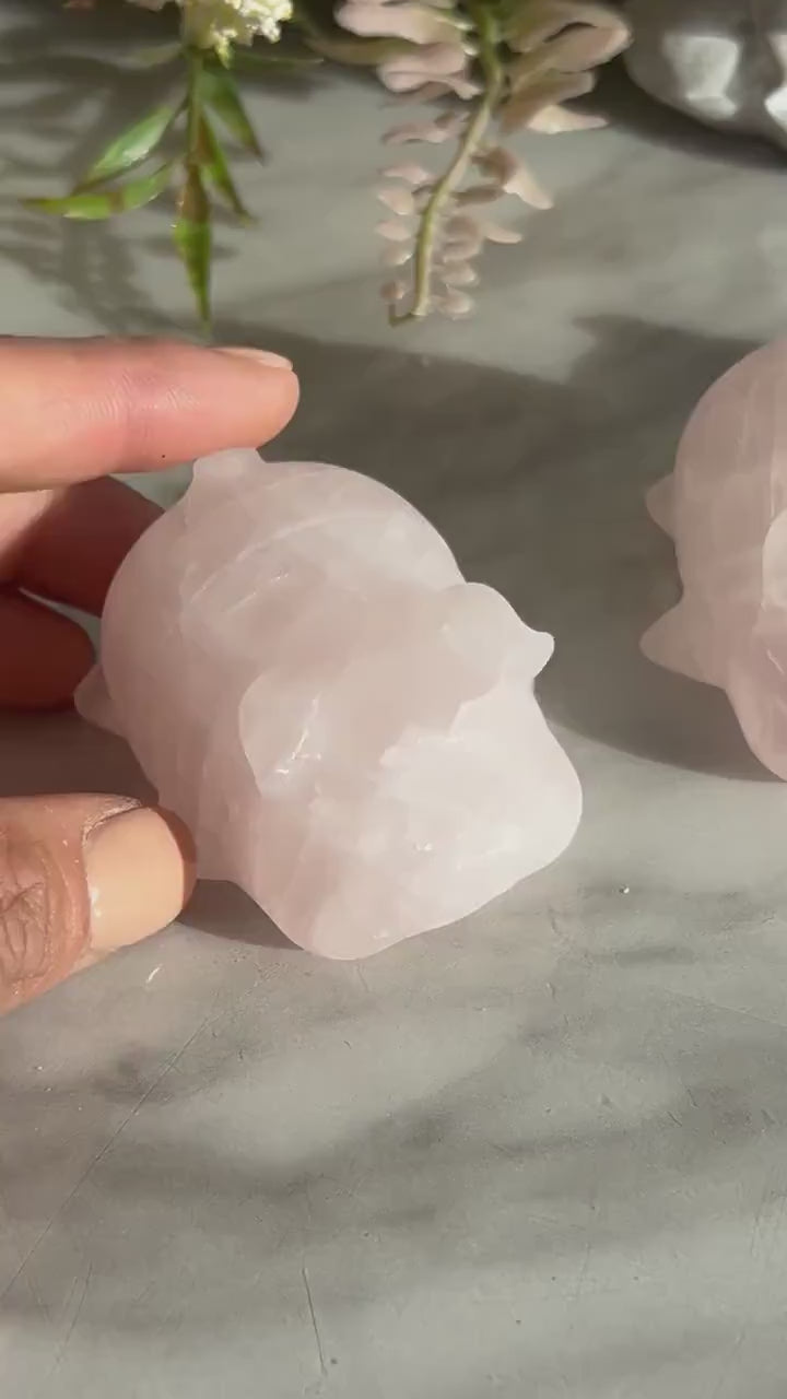 Rose Quartz Crystal Pig Carving | Rose Quartz Piggie | Crystal Animal | Crystal Gifts