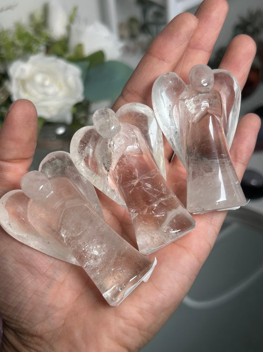 Clear Quartz Guardian Angel with Rainbows 25, 22, 24a