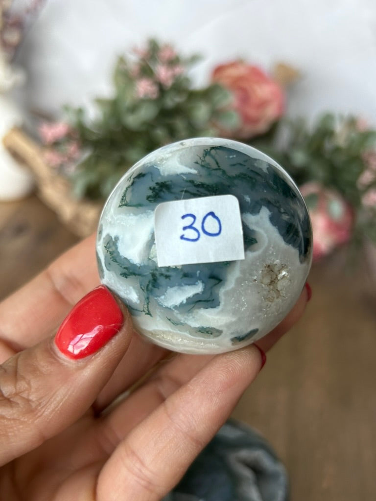 Moss Agate Sphere 30