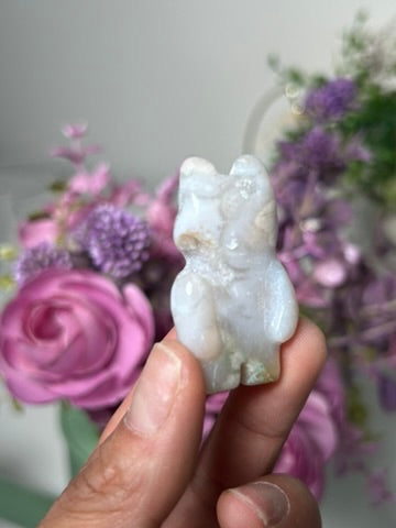 Green Flower Agate Bear 25