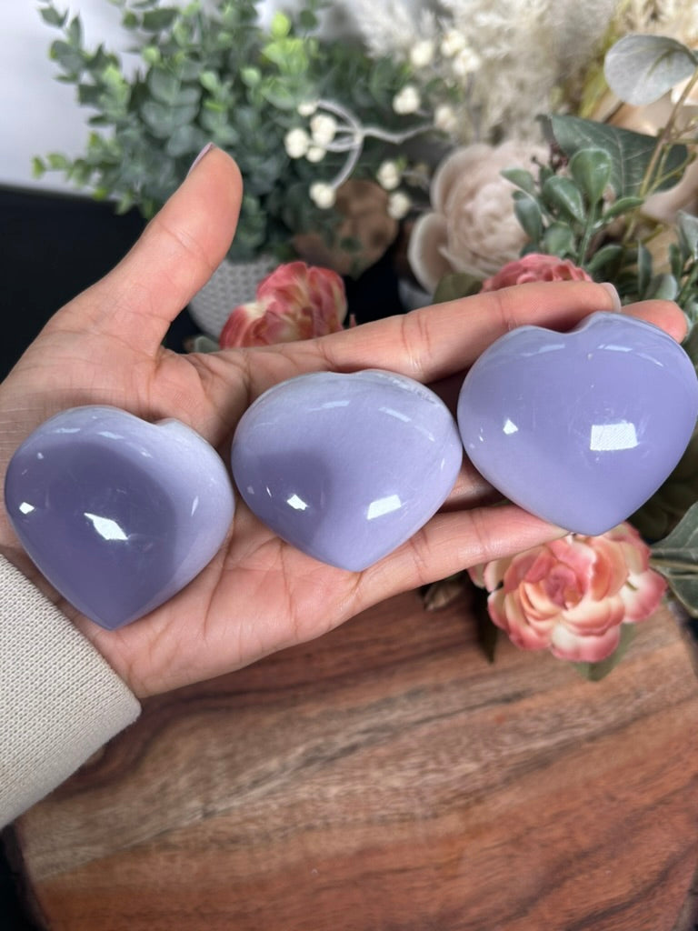 Lavender Fluorite Puffy Heart