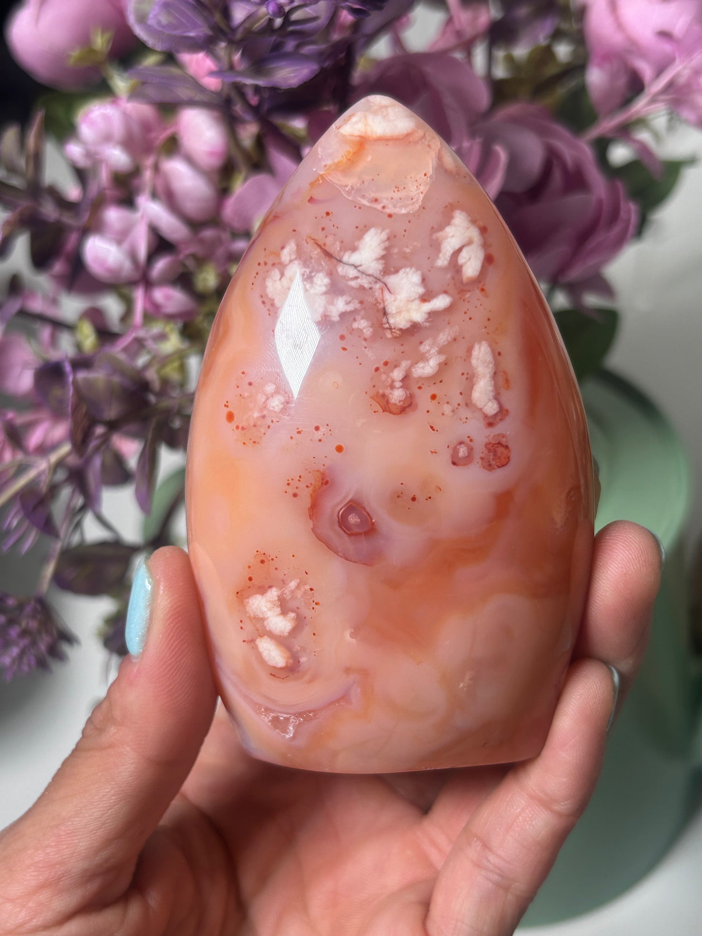 Carnelian Flower Agate Flame 89