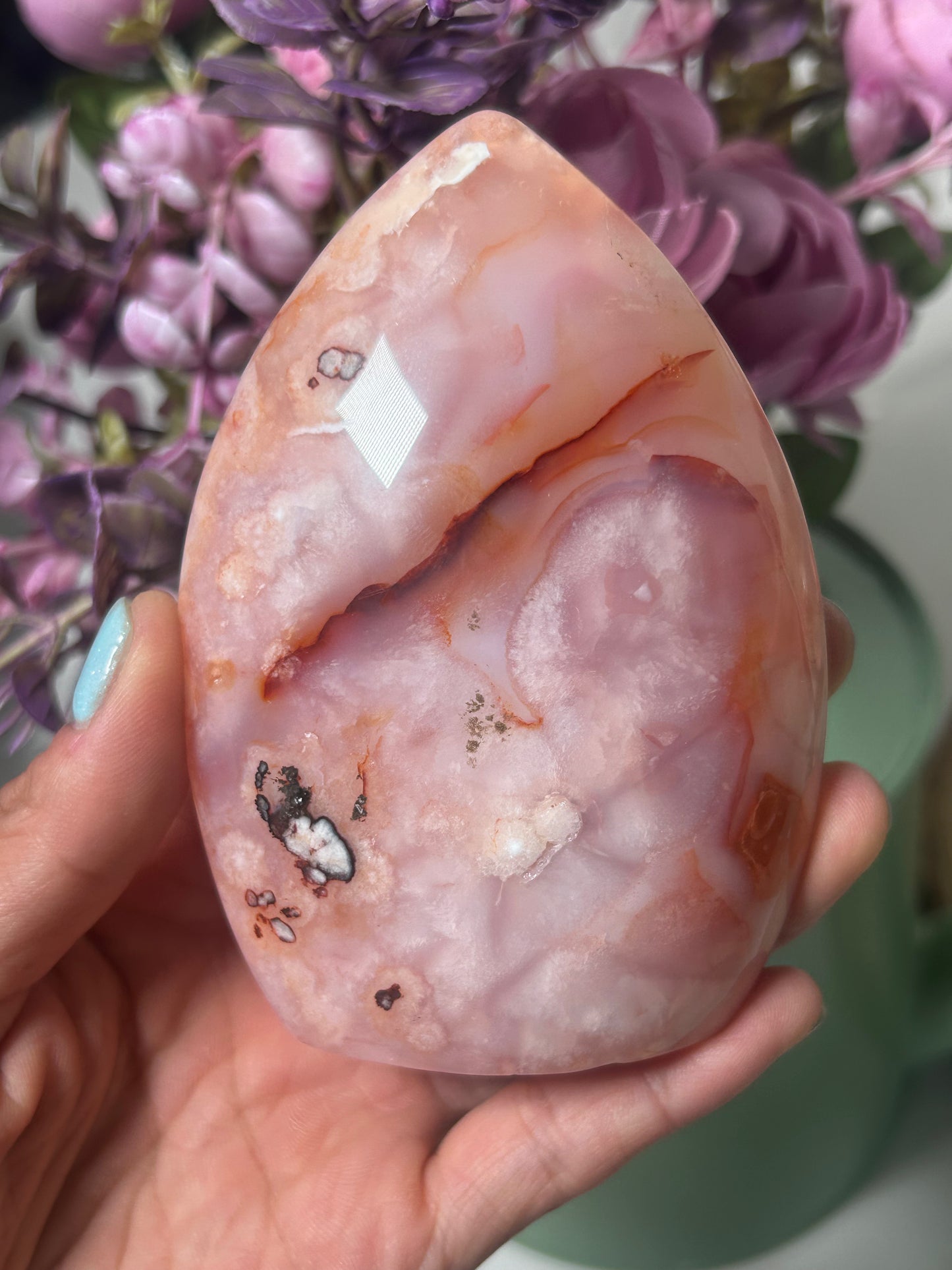 Carnelian Flower Agate Flame 92