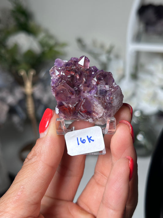 Amethyst Elestial with Red Hematite 16K