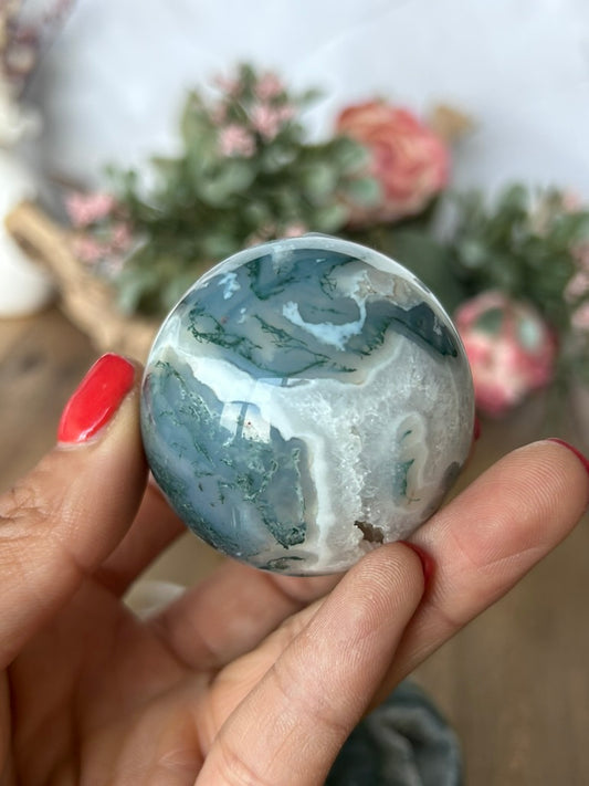 Moss Agate Sphere 30