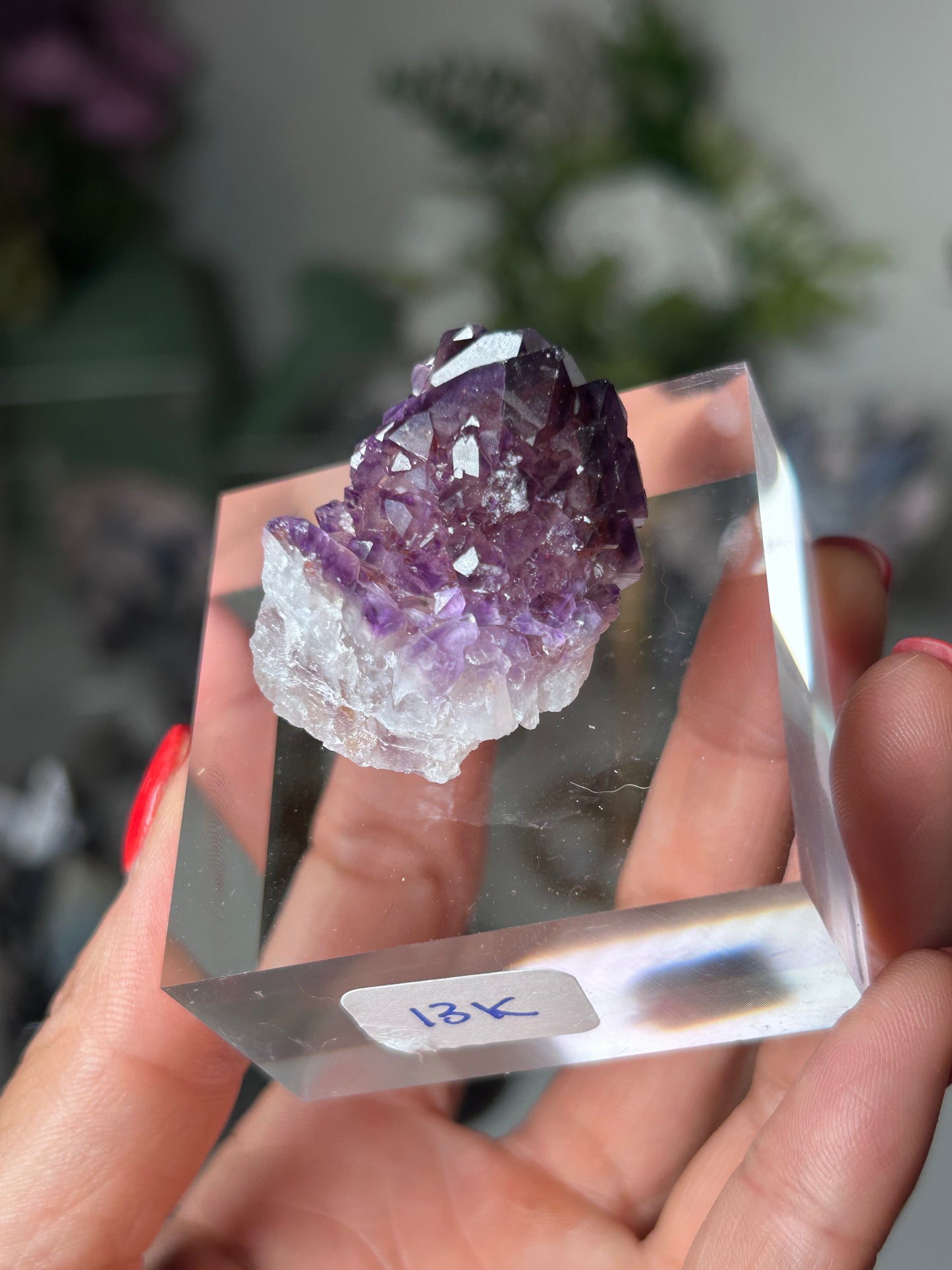 Amethyst Elestial with Red Hematite 13K