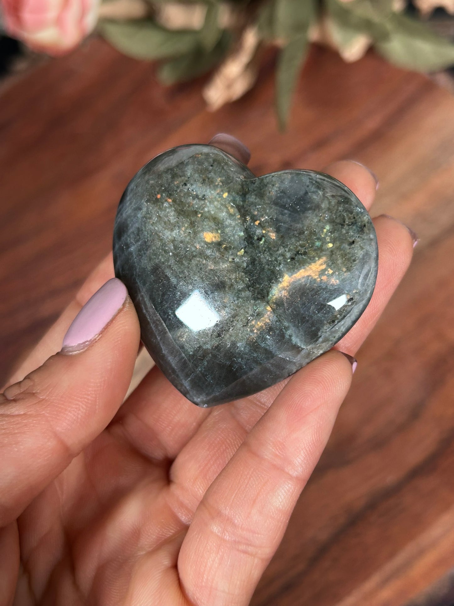 Labradorite Heart