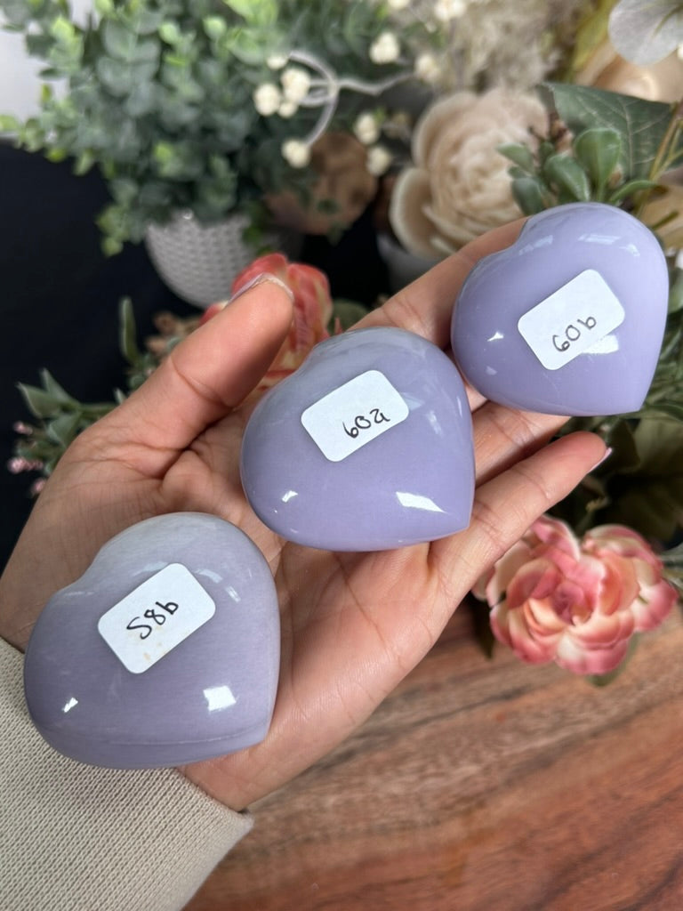 Lavender Fluorite Puffy Heart