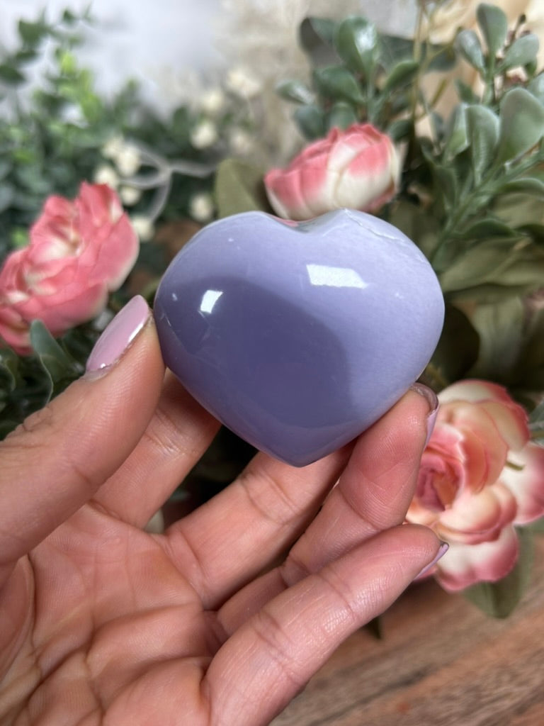 Lavender Fluorite Puffy Heart