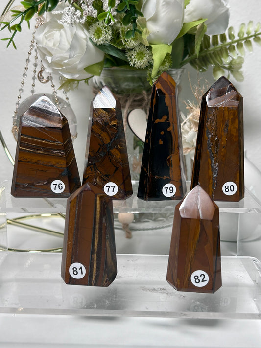 Tiger Eye with Hematite Tower