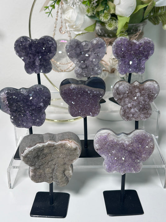 Amethyst Butterfly on Stand 26b, 25a, 24, 26, 33, 19, 37d, 26c