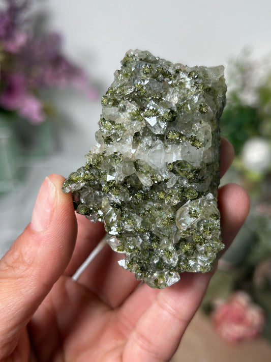 Forest Fairy Epidote on Quartz 67